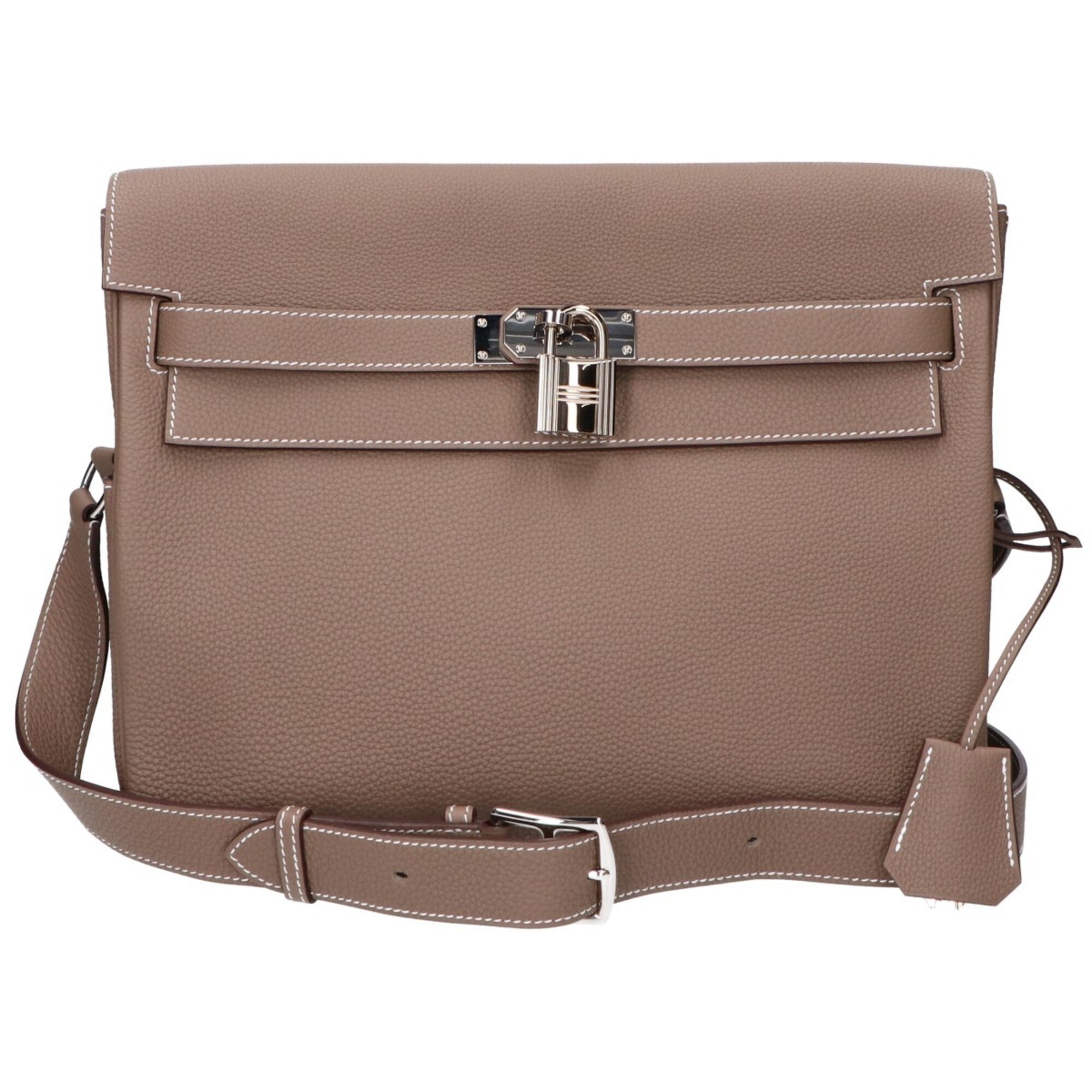 Hermes Etoupe Gray Togo Leather Shoulder Bag (Pre-Owned)