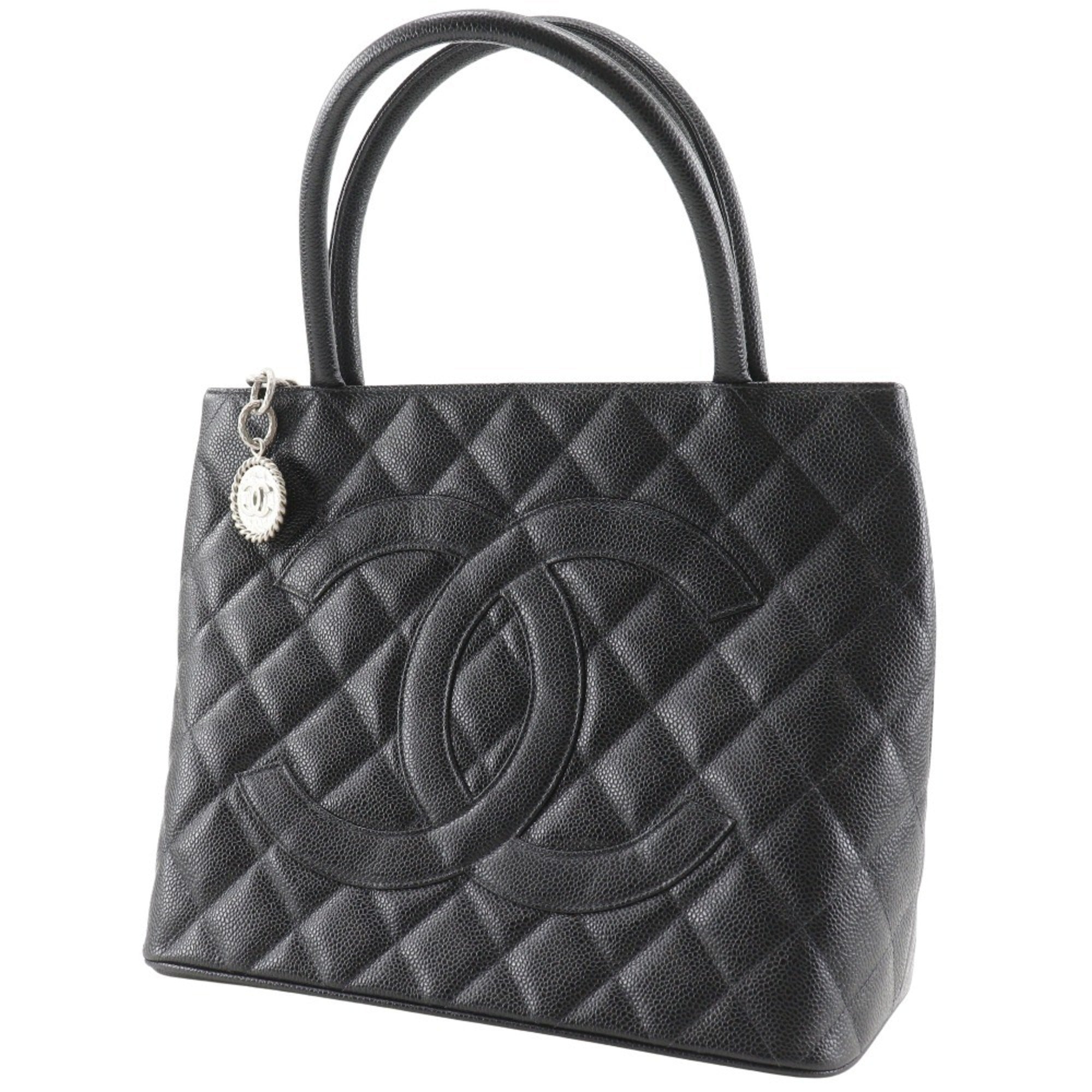 Chanel Matelasse Black Grained Calfskin Tote Bag (Pre-Owned)