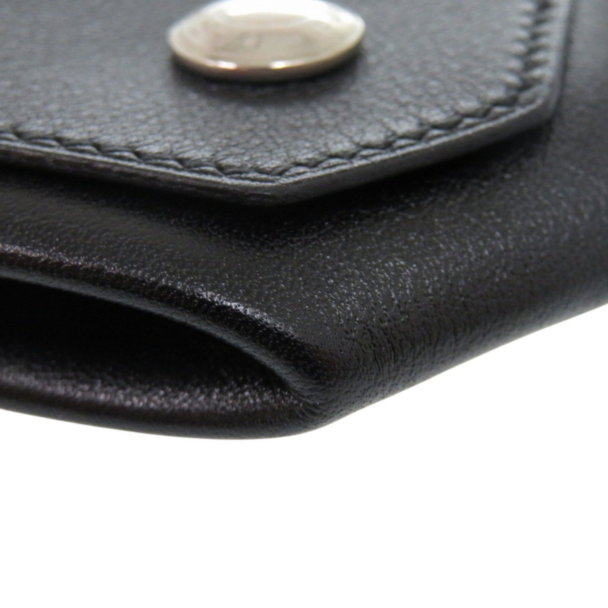 Hermes Black Gulliver Leather Coin Purse/Coin Case (Pre-Owned)