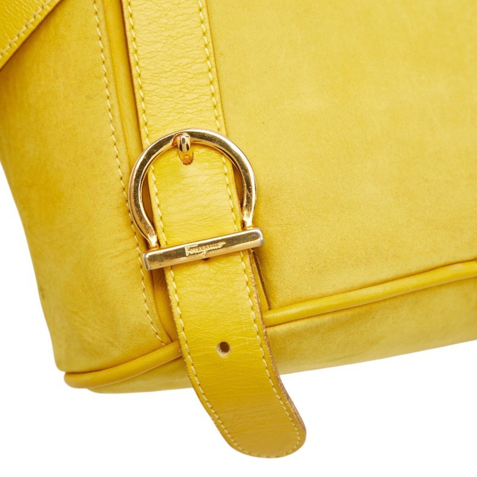 Salvatore Ferragamo Yellow Leather Backpack (Pre-Owned)