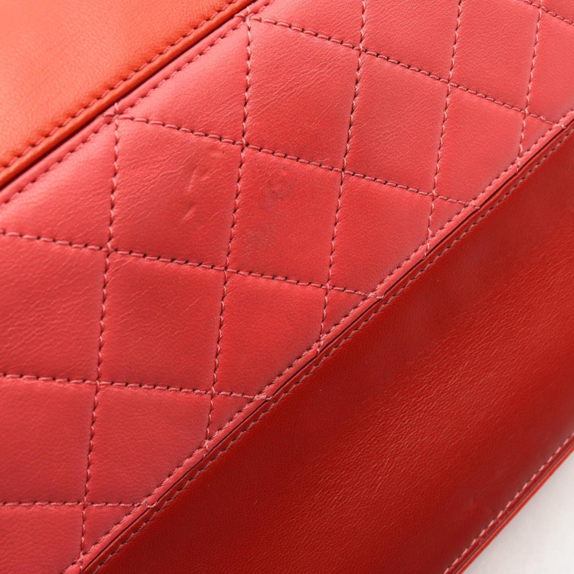 Chanel Multi-Color Red Color Leather Handbag Shoulder Bag (Pre-Owned)
