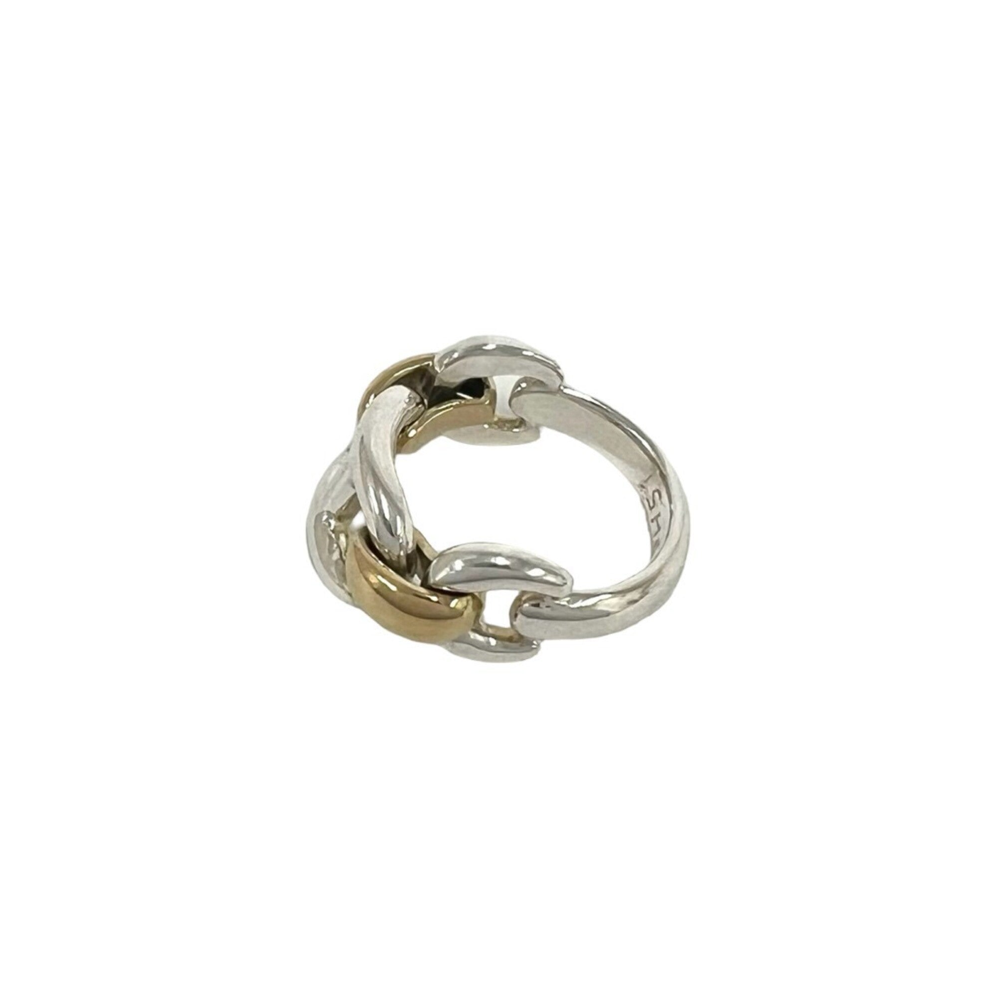 Hermes Gold Silver Yellow Gold (18K) Silver Band Ring (Pre-Owned)