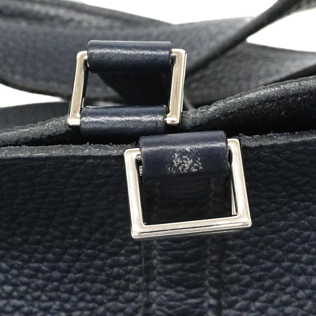 Hermes Navy Taurillon Clemence Leather Handbag (Pre-Owned)