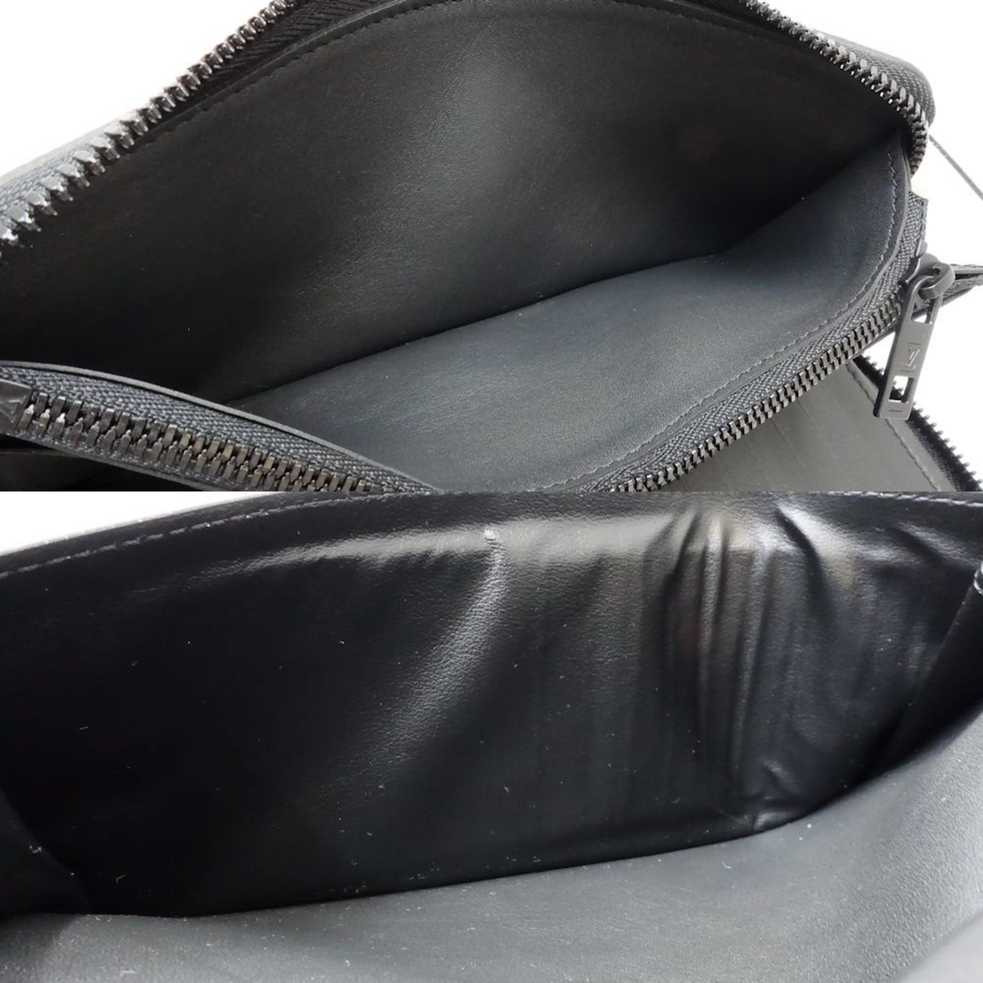 Louis Vuitton Noir Leather Long Wallet (Bi-Fold) (Pre-Owned)