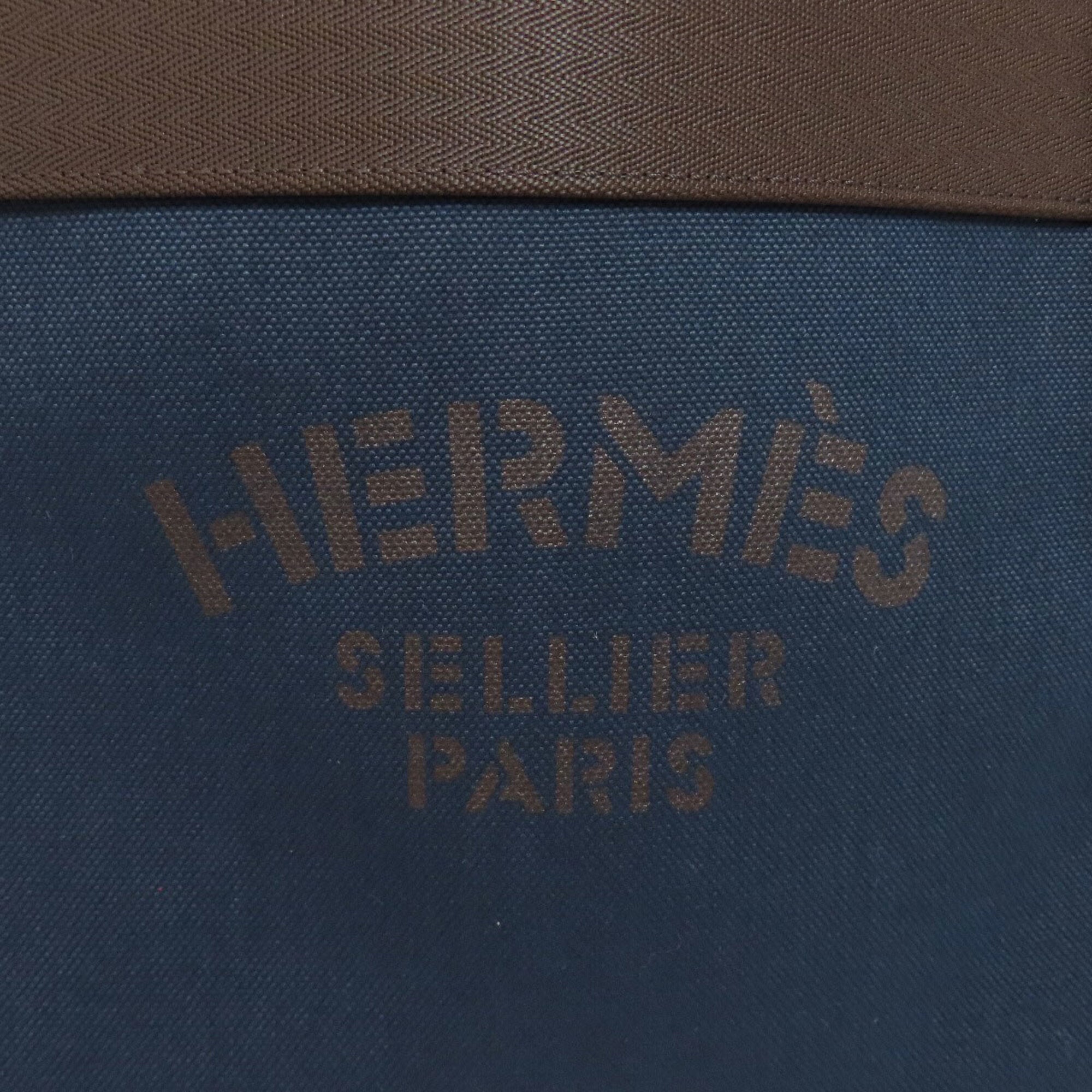 Hermes Navy Canvas Tote Bag (Pre-Owned)