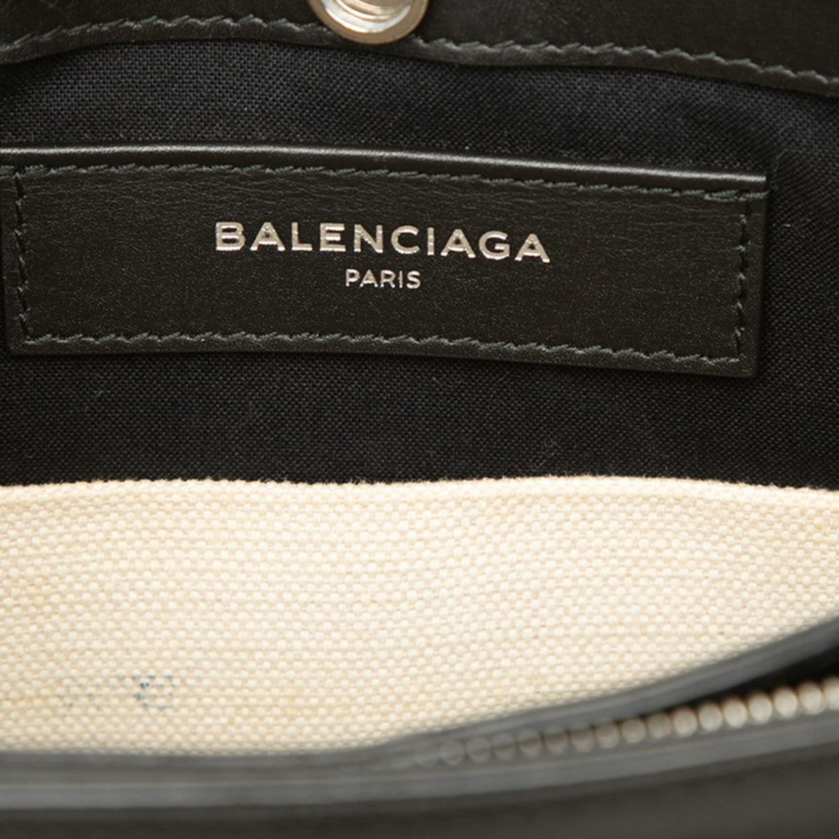 Balenciaga Beige Black Canvas Leather Shoulder Bag (Pre-Owned)