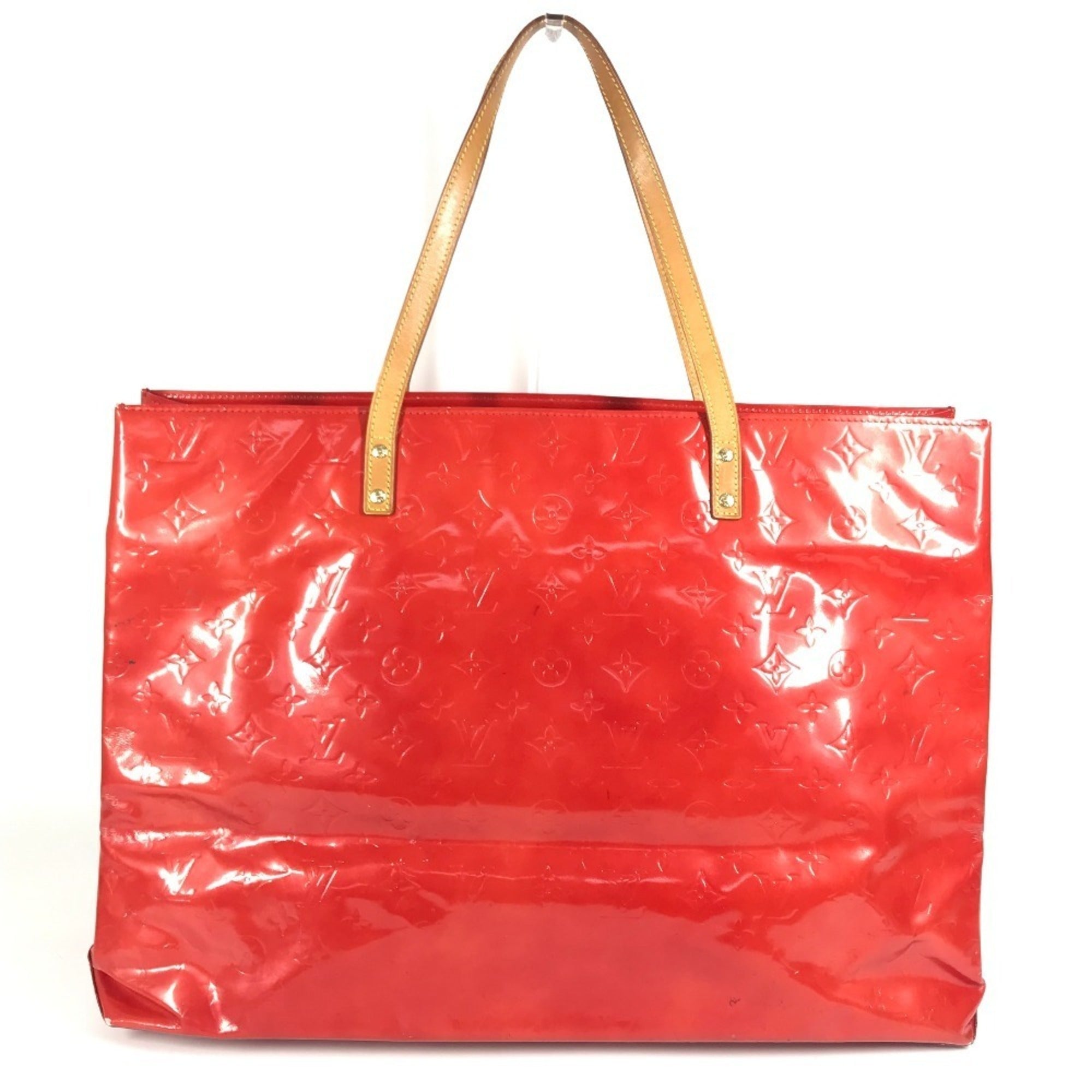 Louis Vuitton Red Color Rouge Monogram Vernis Canvas Boston Bag Shoulder Bag Tote Bag (Pre-Owned)