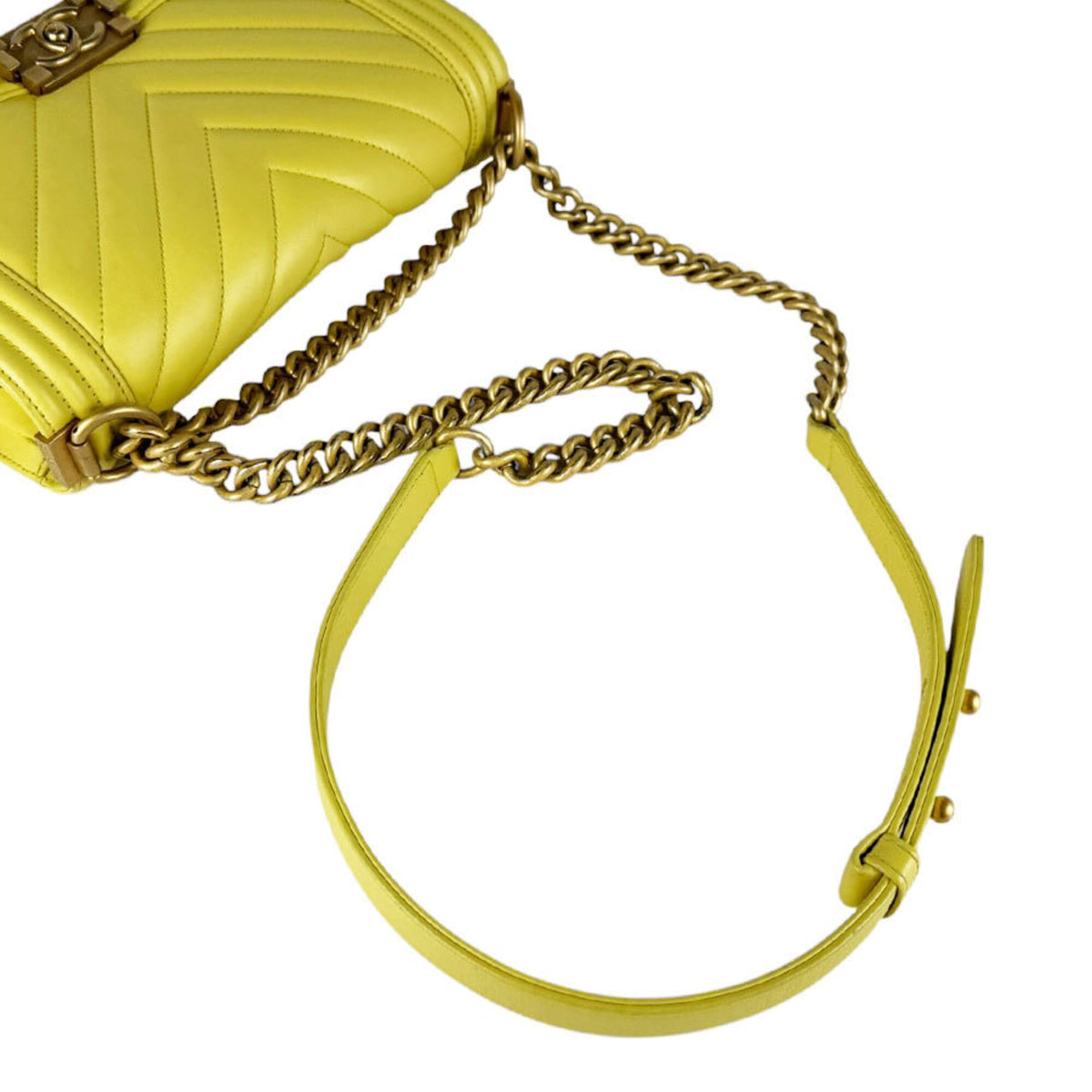 Chanel Yellow Leather Shoulder Bag (Pre-Owned)