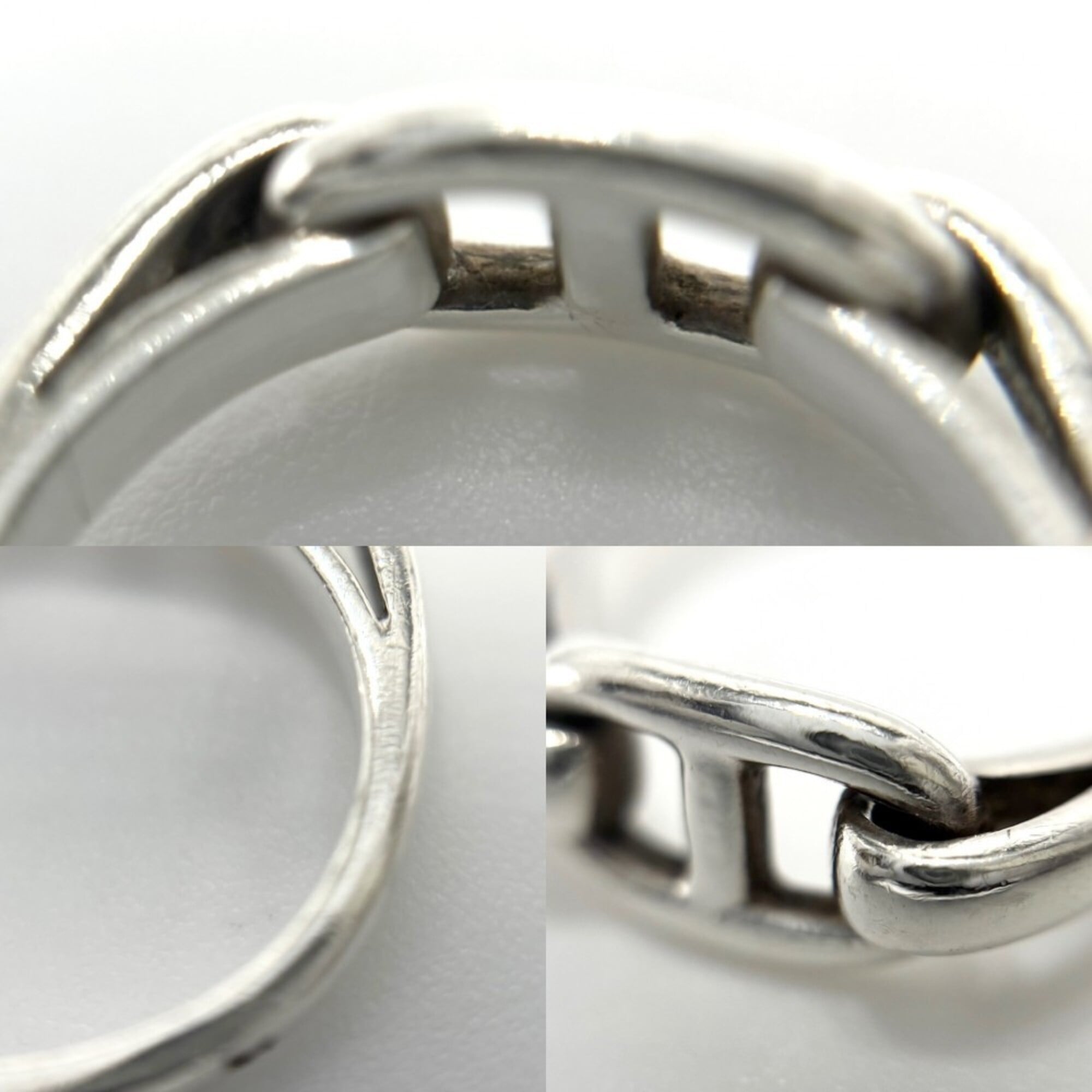 Hermes Silver 925 Band Ring (Pre-Owned)