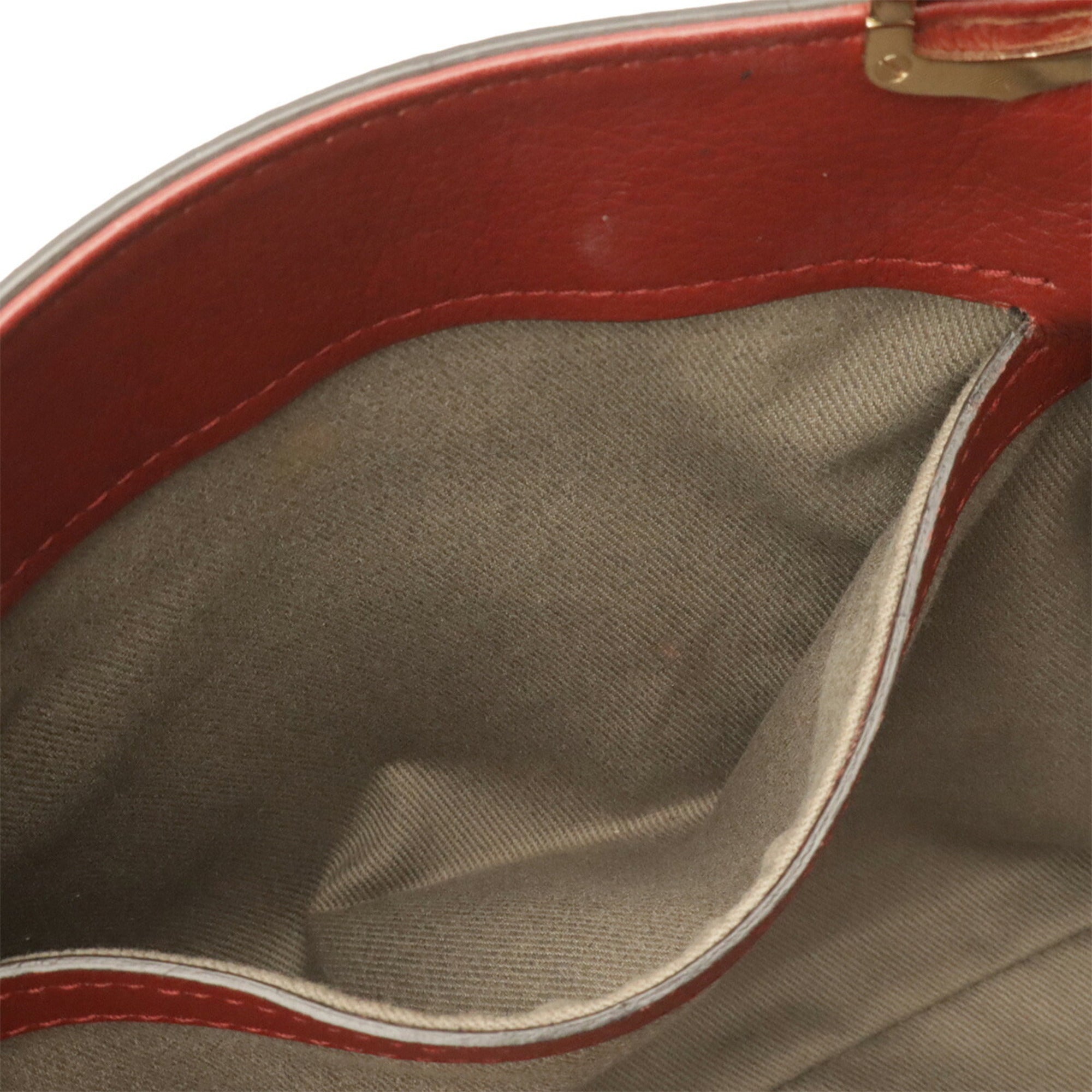 Cartier Bordeaux Leather Handbag Shoulder Bag (Pre-Owned)