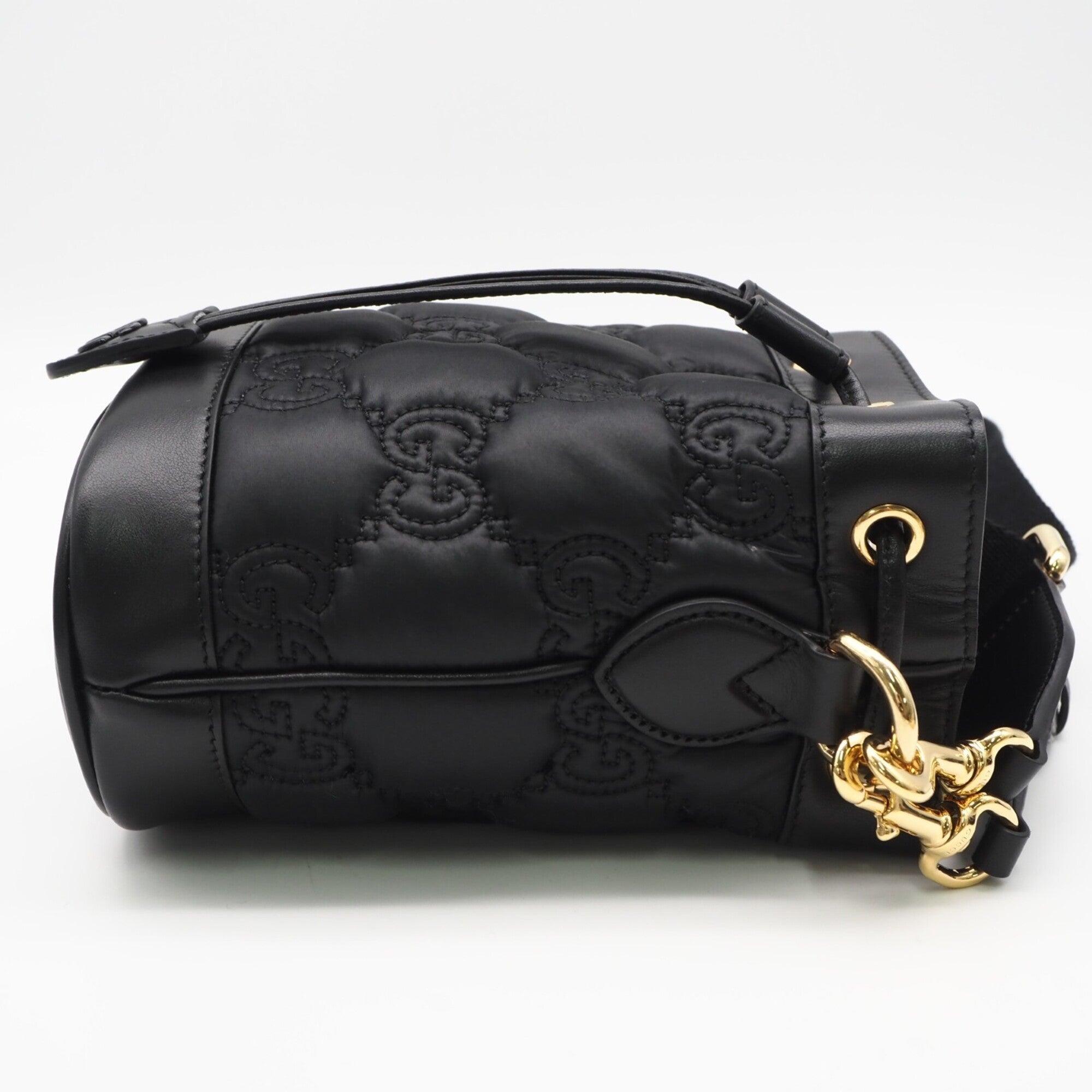 Gucci Black Purple Nylon Leather Shoulder Bag (Pre-Owned)