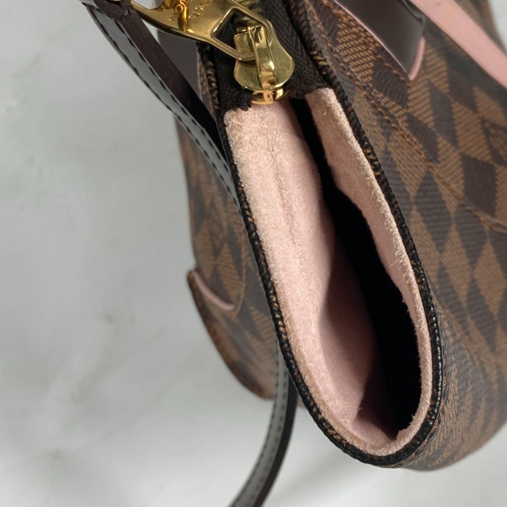 Louis Vuitton Brown Pink Rose Ballerine Damier Canvas Handbag Shoulder Bag (Pre-Owned)