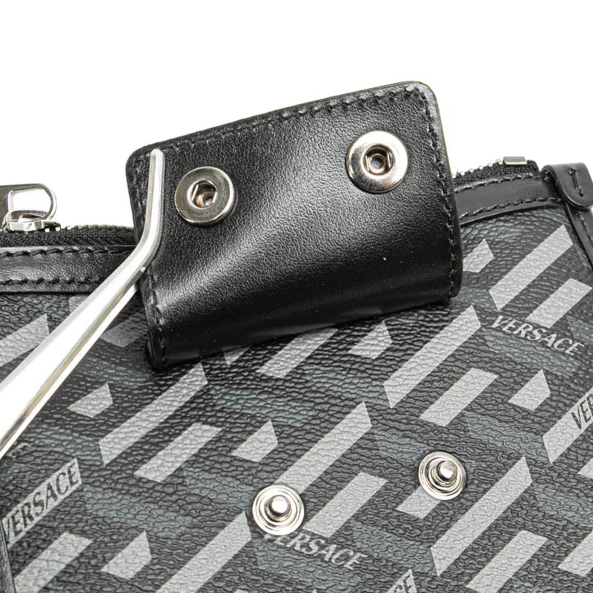 Versace Black Pvc Leather Pouch (Pre-Owned)