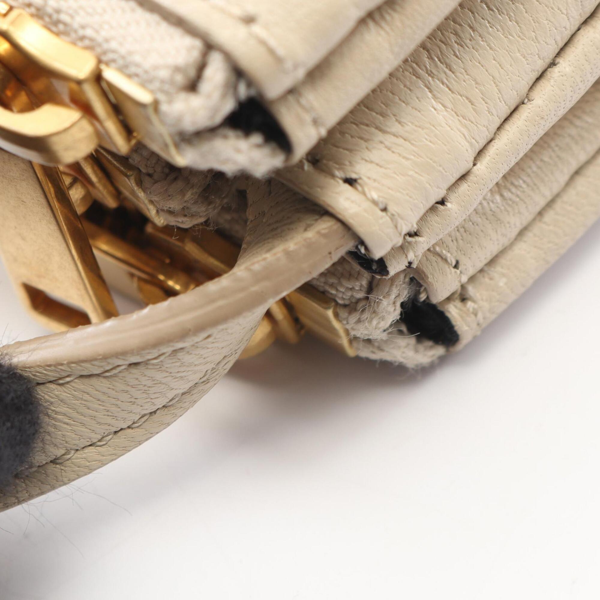 Celine Beige Leather Handbag Shoulder Bag (Pre-Owned)