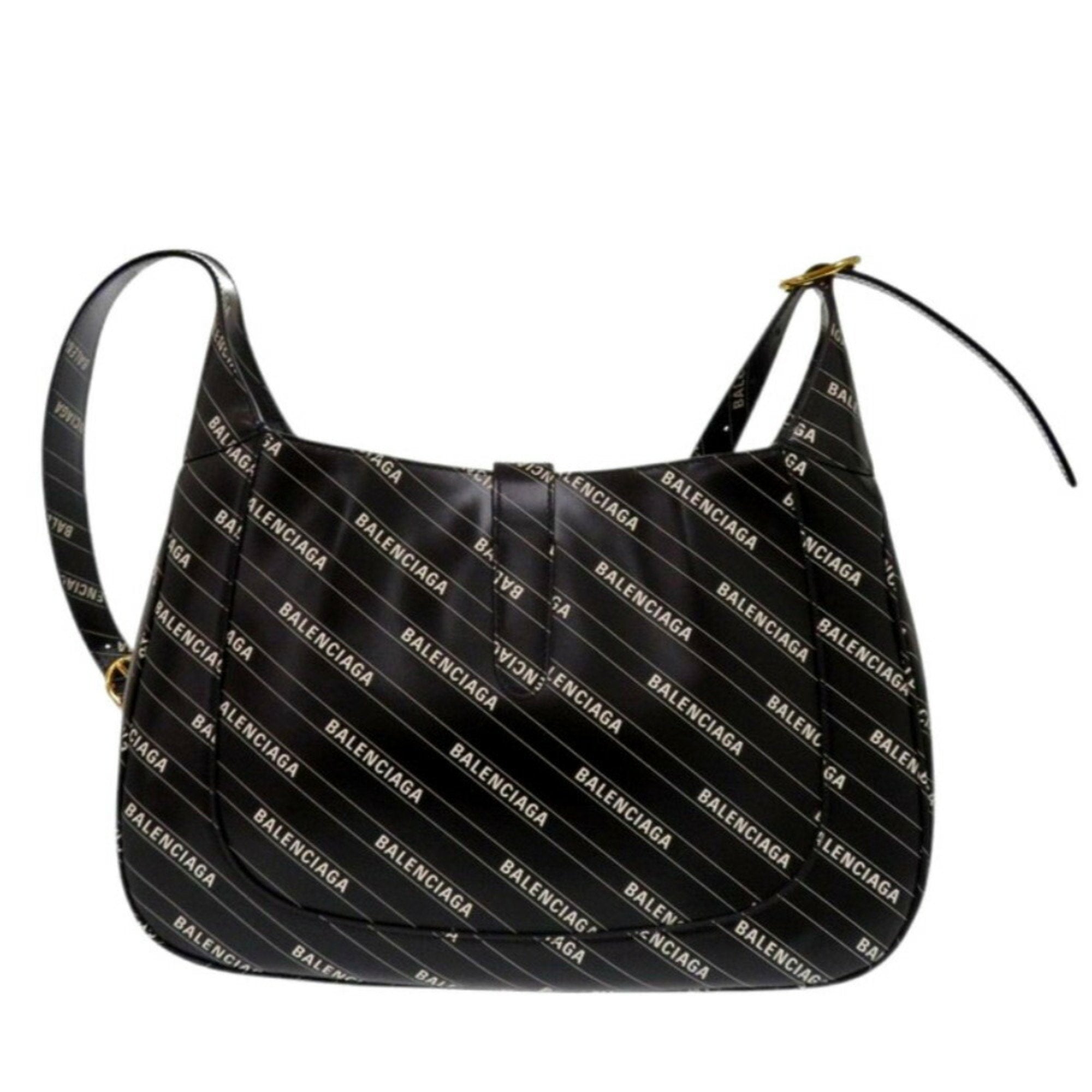 Gucci Black White Leather Shoulder Bag (Pre-Owned)
