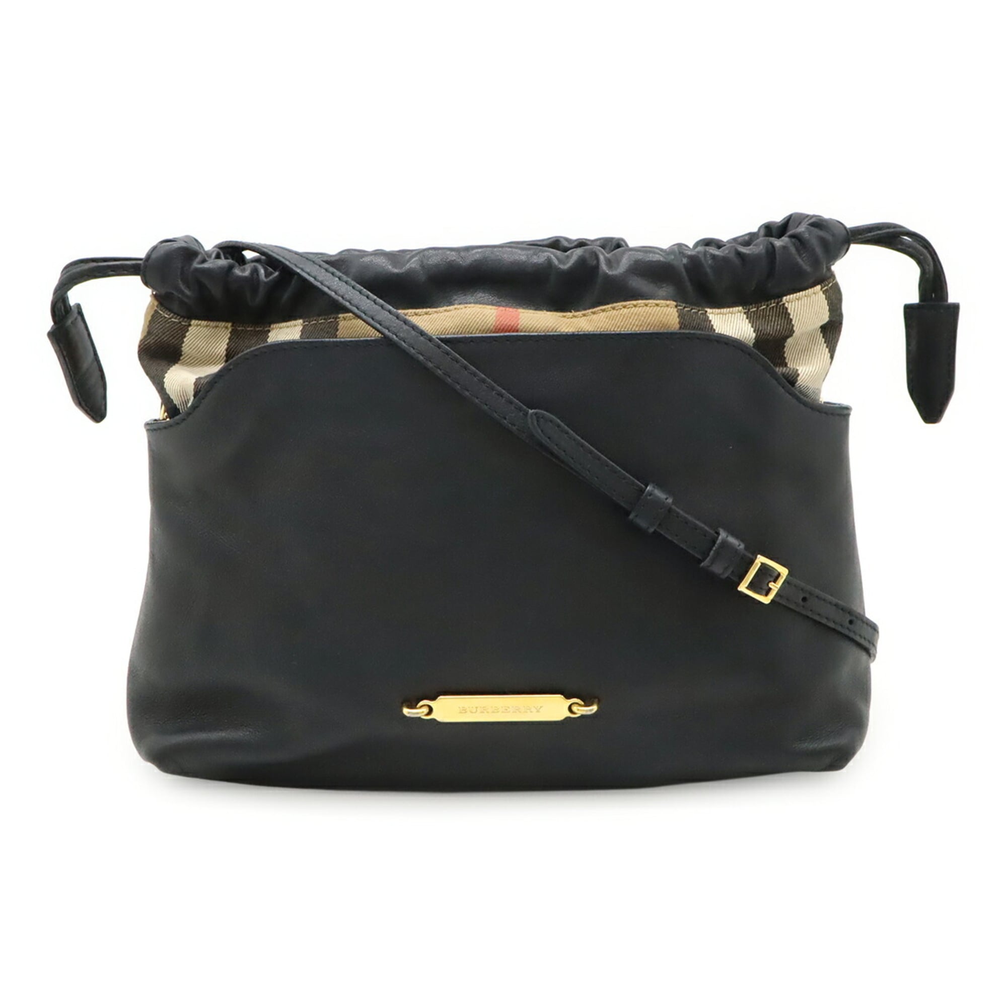 Burberry Black Brown Leather Shoulder Bag (Pre-Owned)