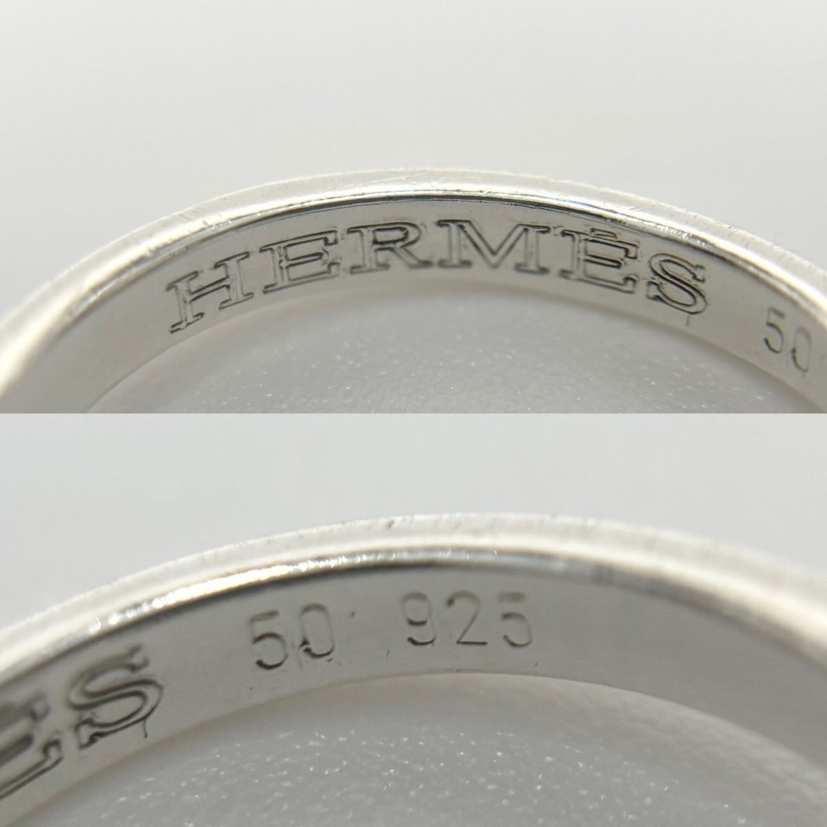 Hermes Silver 925 Band Ring (Pre-Owned)