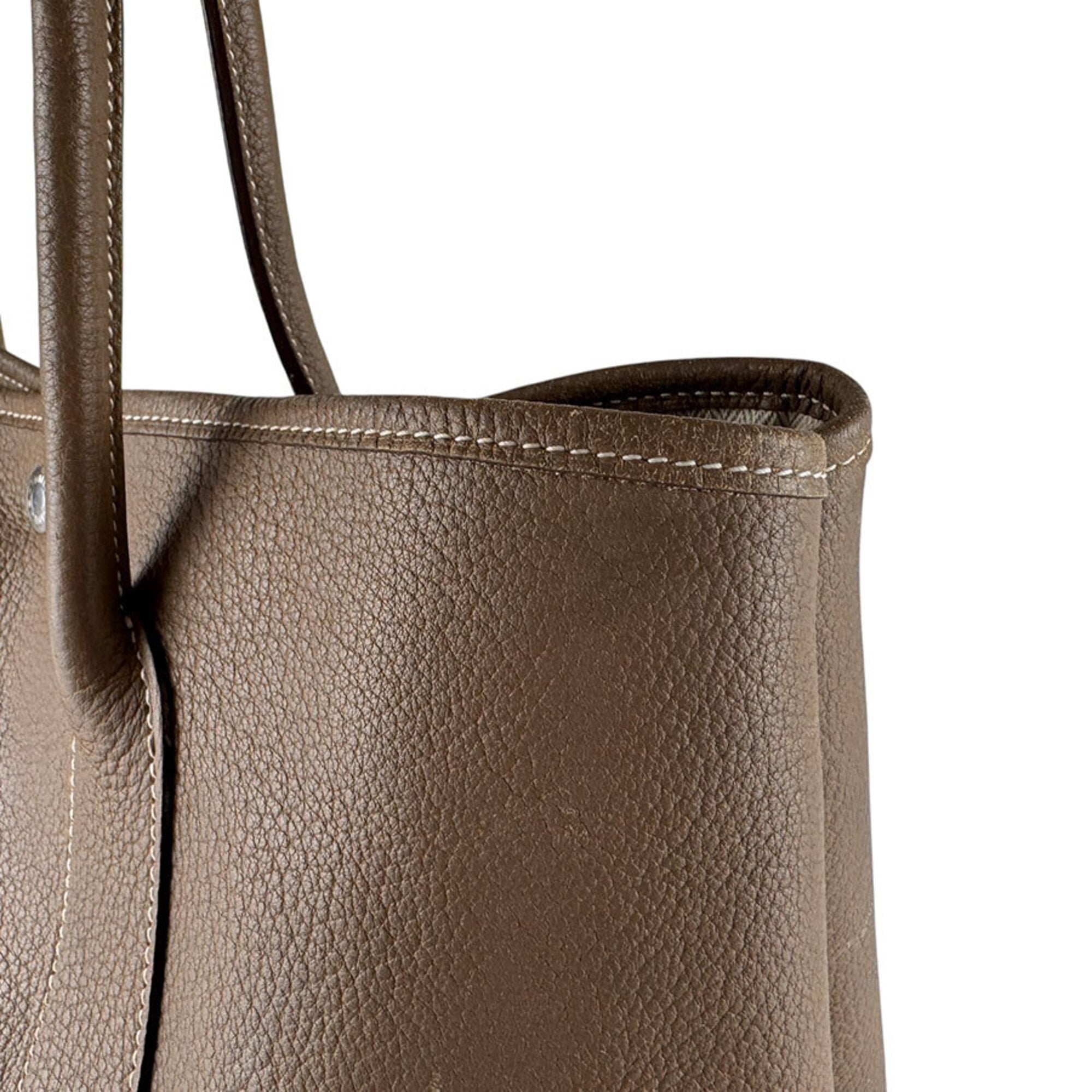 Hermes Etoupe Gray Negonda Leather Handbag (Pre-Owned)
