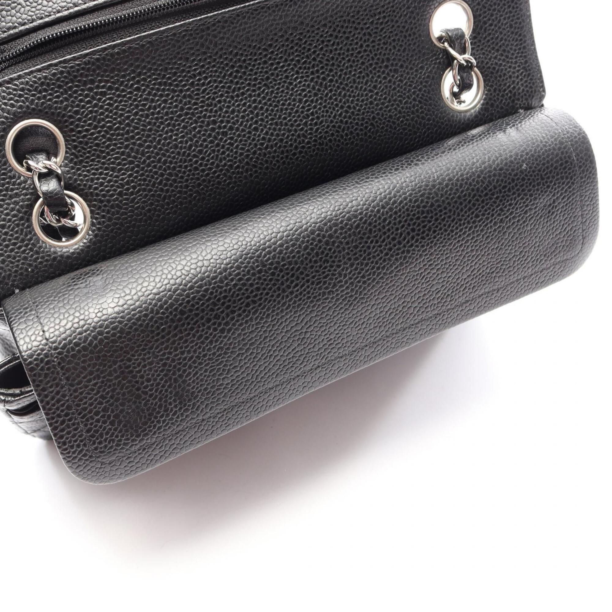 Chanel Black Grained Calfskin Handbag Shoulder Bag (Pre-Owned)