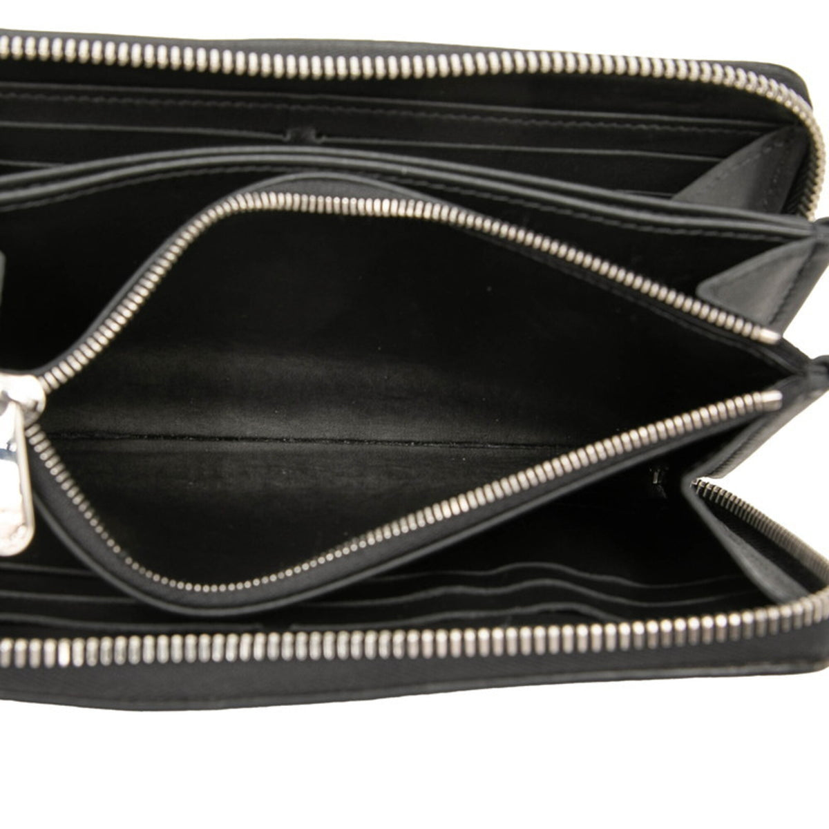 Louis Vuitton Monogram Black Leather Long Wallet (Bi-Fold) (Pre-Owned)