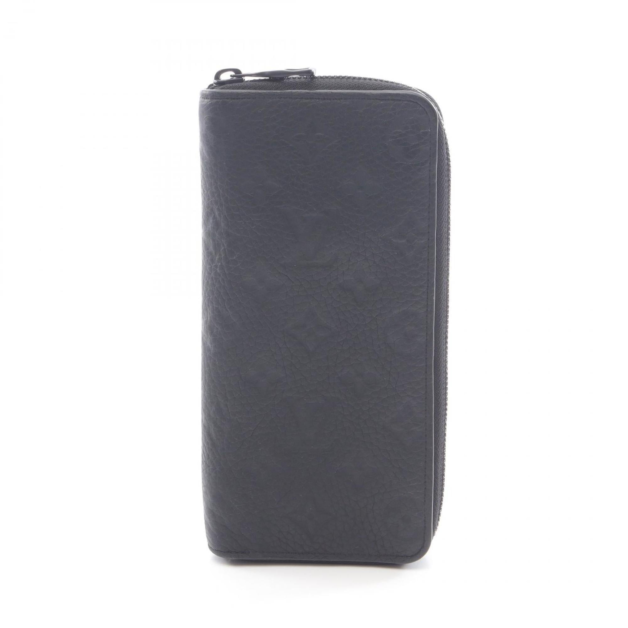 Louis Vuitton Black Noir Leather Long Wallet (Bi-Fold) (Pre-Owned)