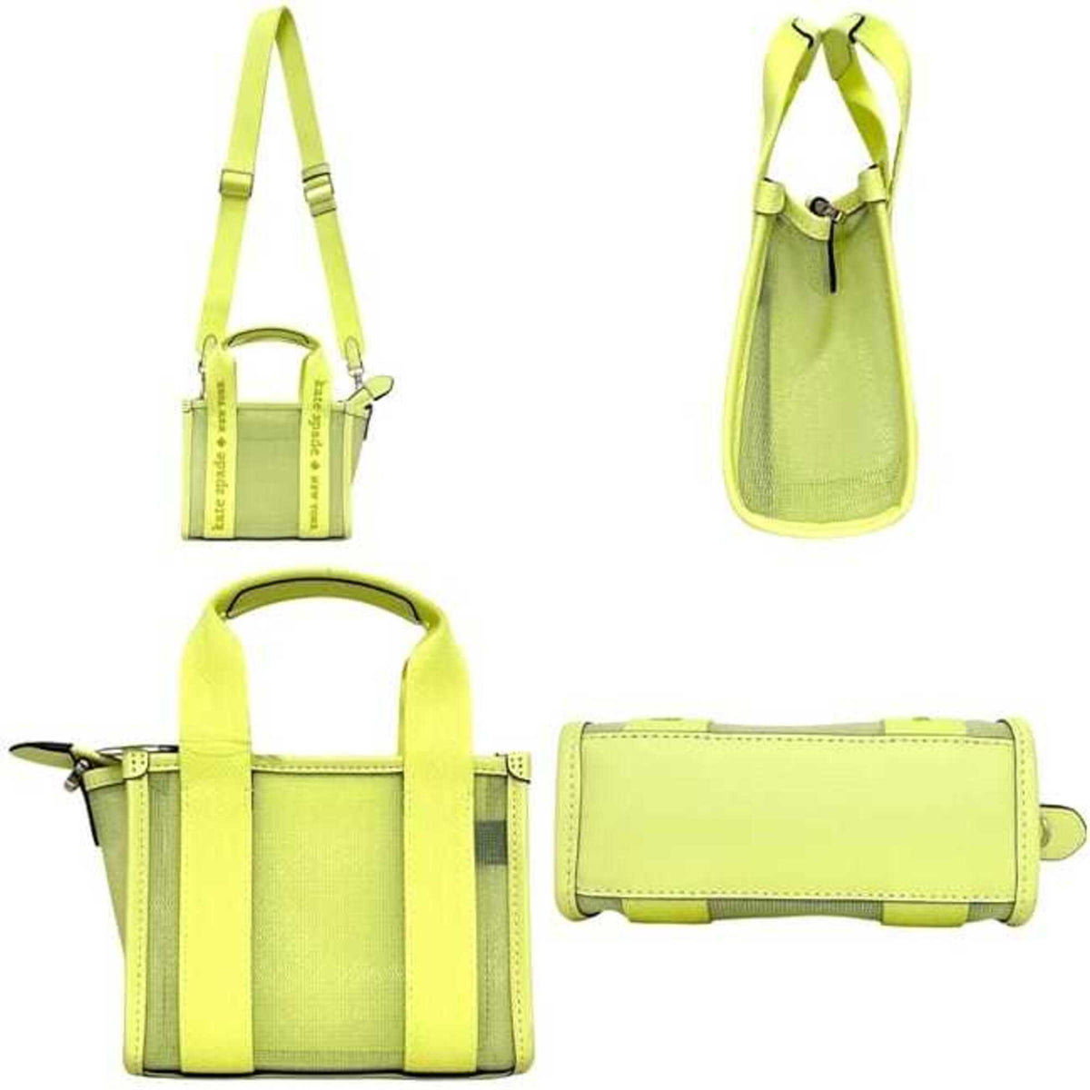 Kate Spade Yellow Canvas Mesh Shoulder Bag (Pre-Owned)