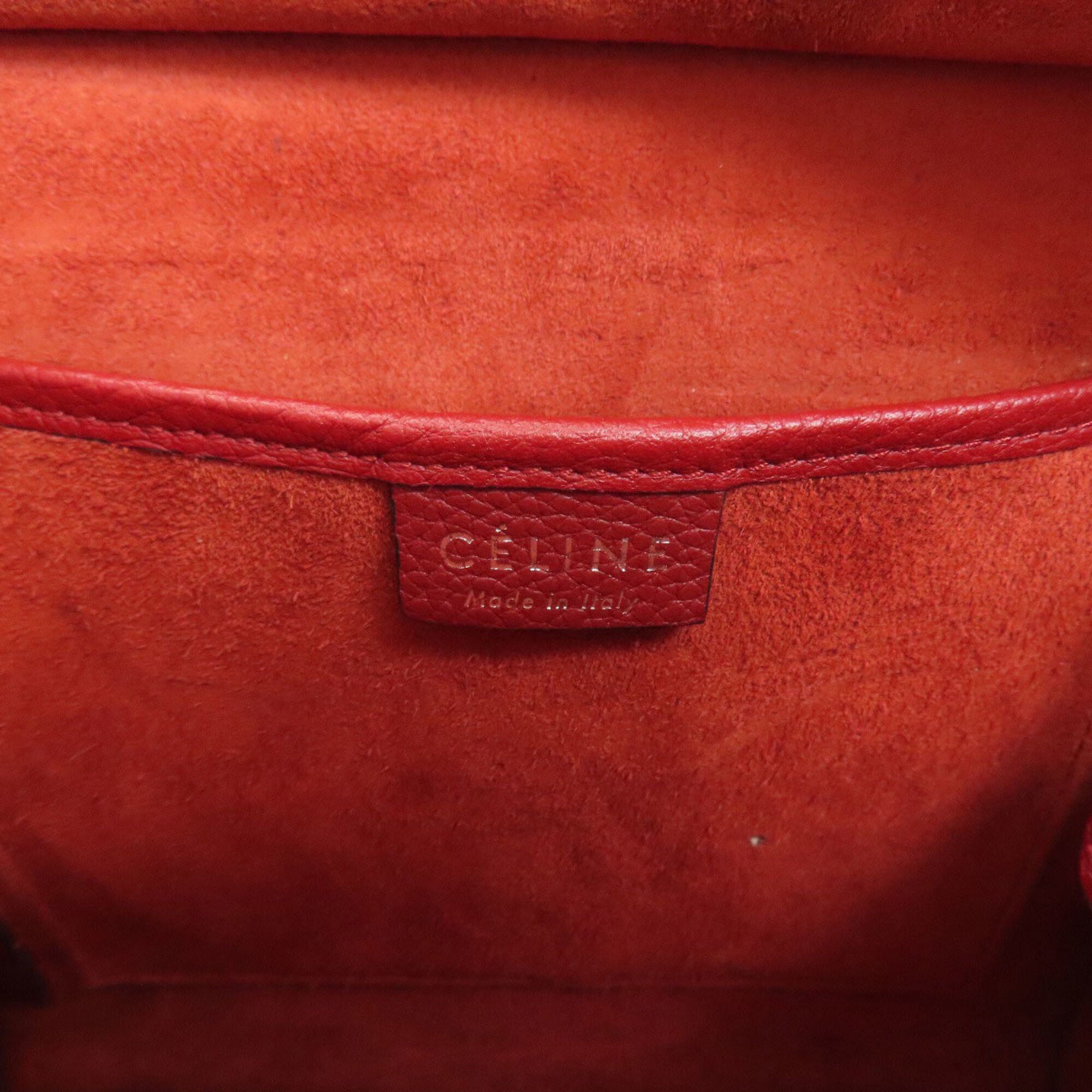 Celine Luggage Red Color Leather Handbag (Pre-Owned)