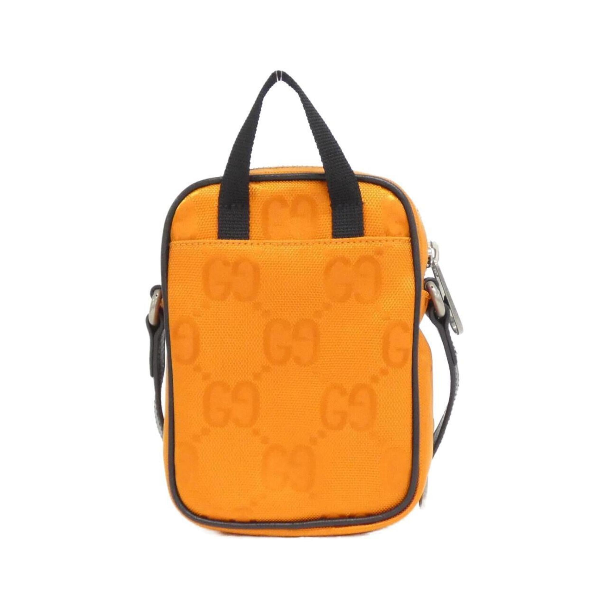 Gucci Black Orange Nylon Leather Shoulder Bag (Pre-Owned)