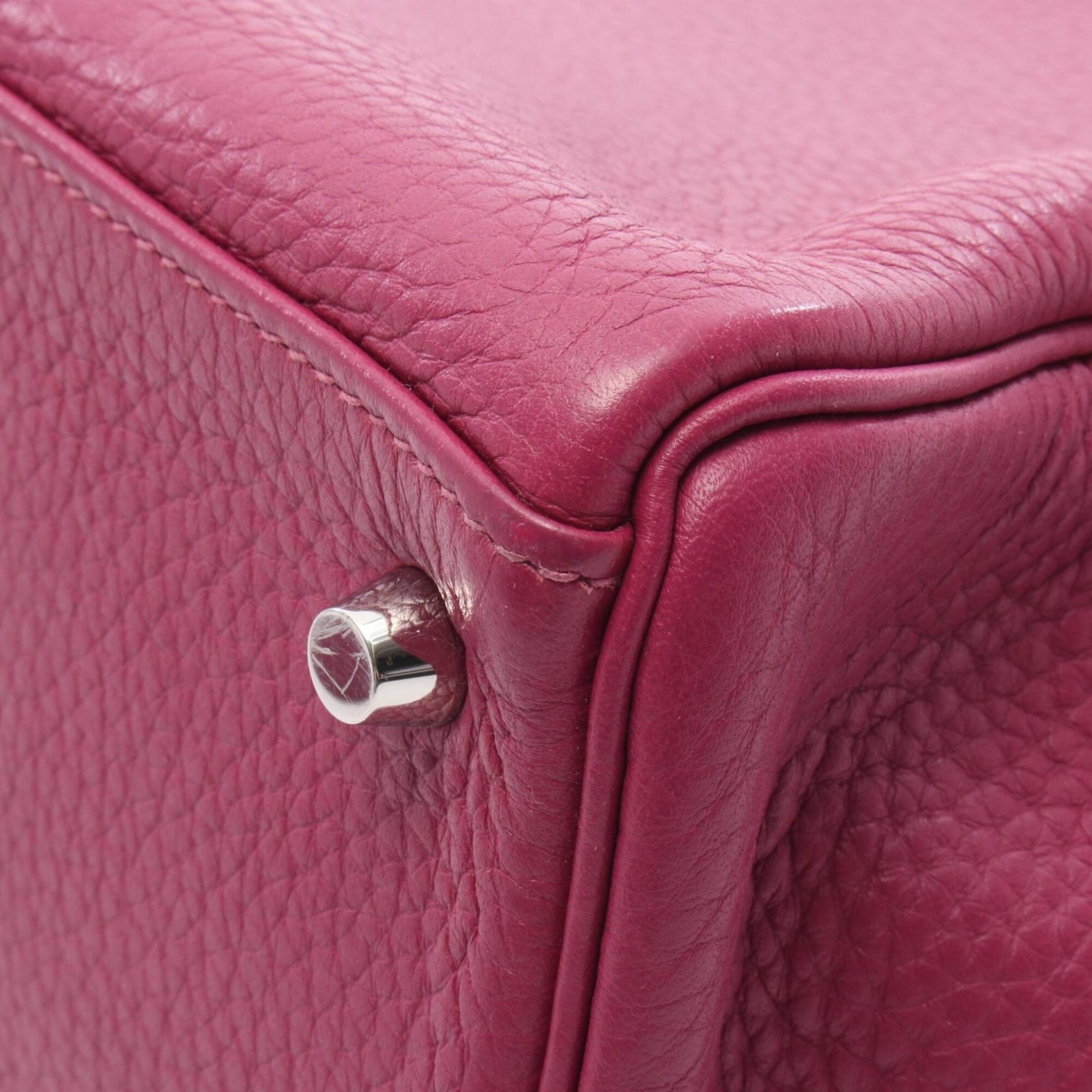 Hermes Purple Taurillon Clemence Leather Handbag (Pre-Owned)