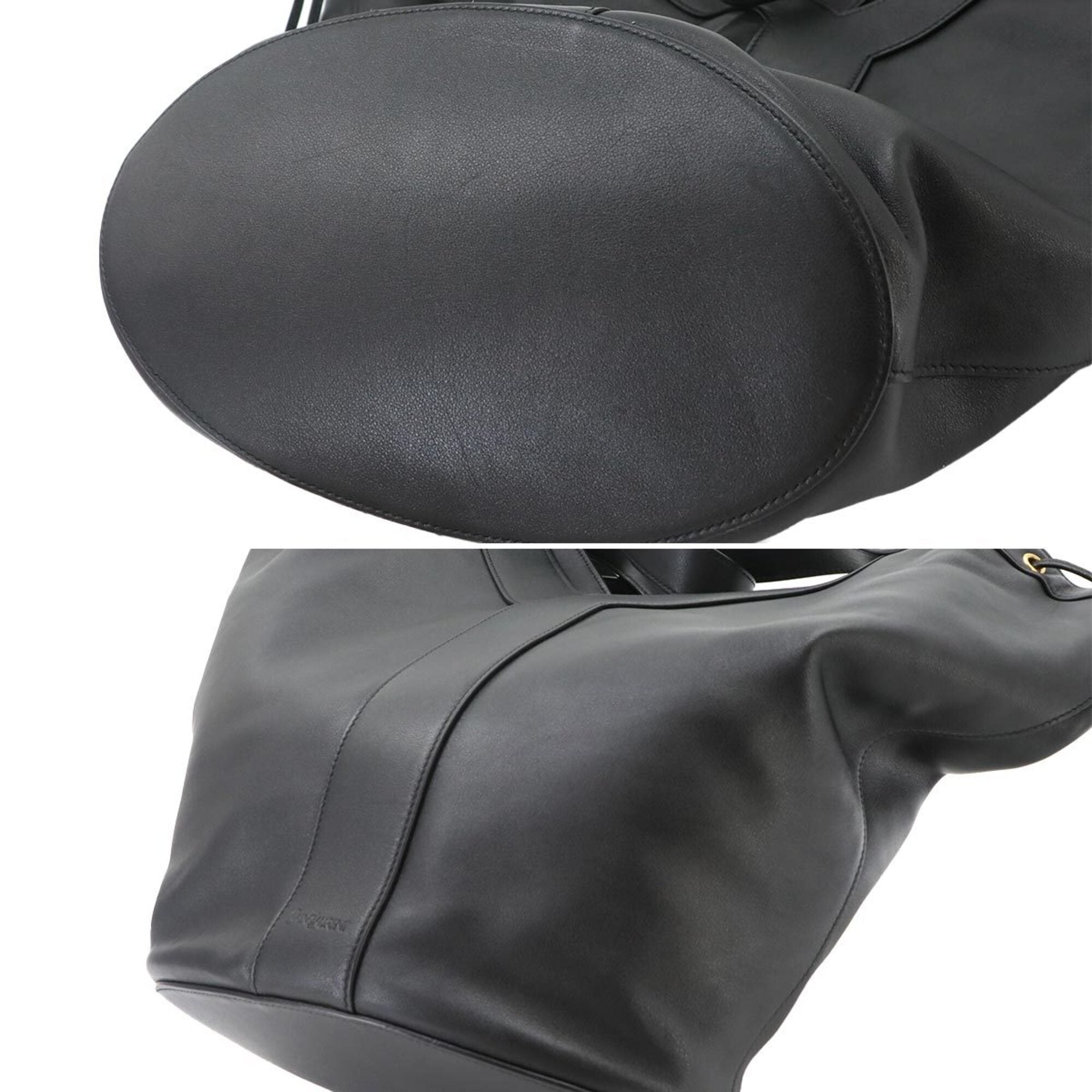 Saint Laurent Black Leather Handbag Tote Bag (Pre-Owned)
