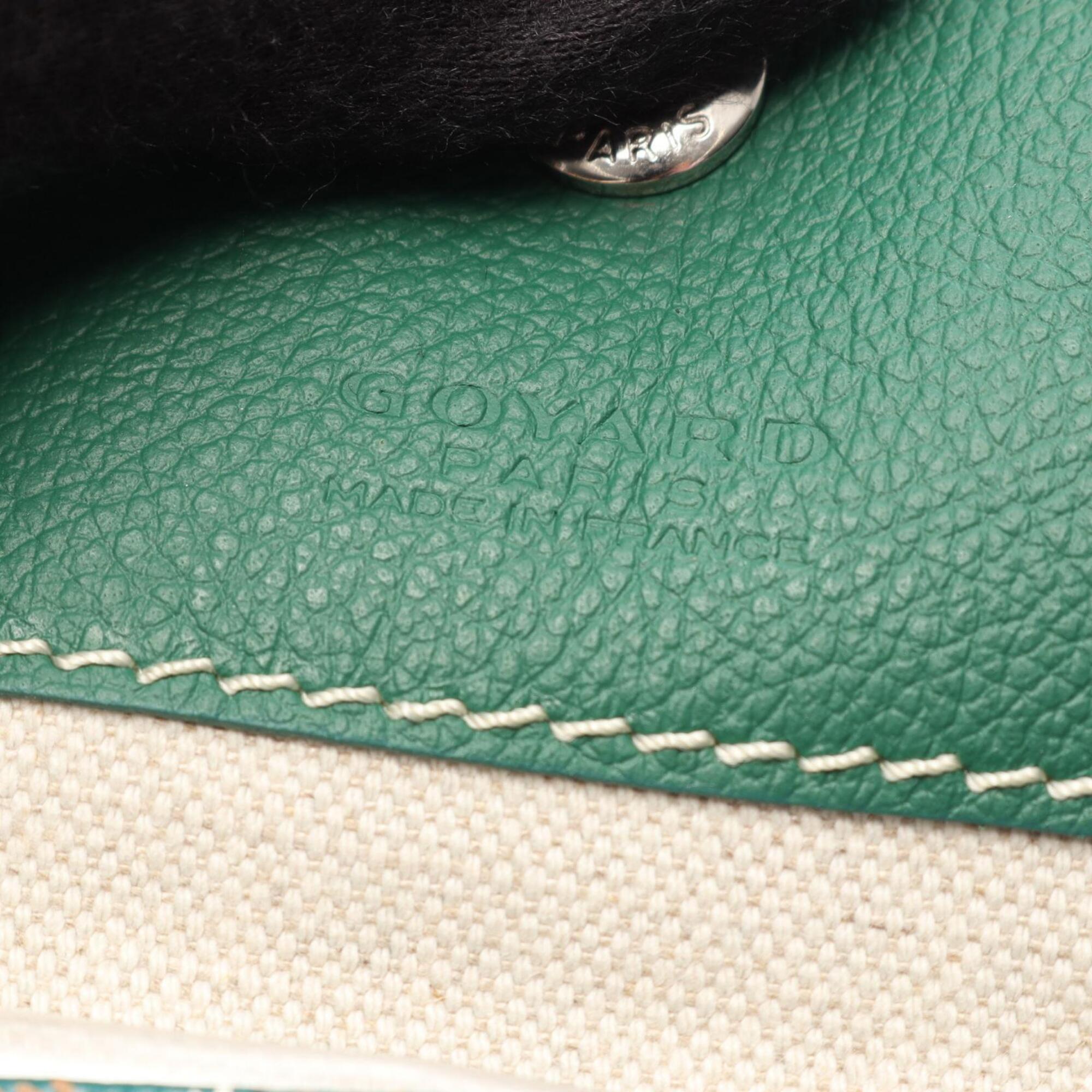 Goyard Brown Green White Coated Canvas Pvc Leather Handbag Tote Bag (Pre-Owned)