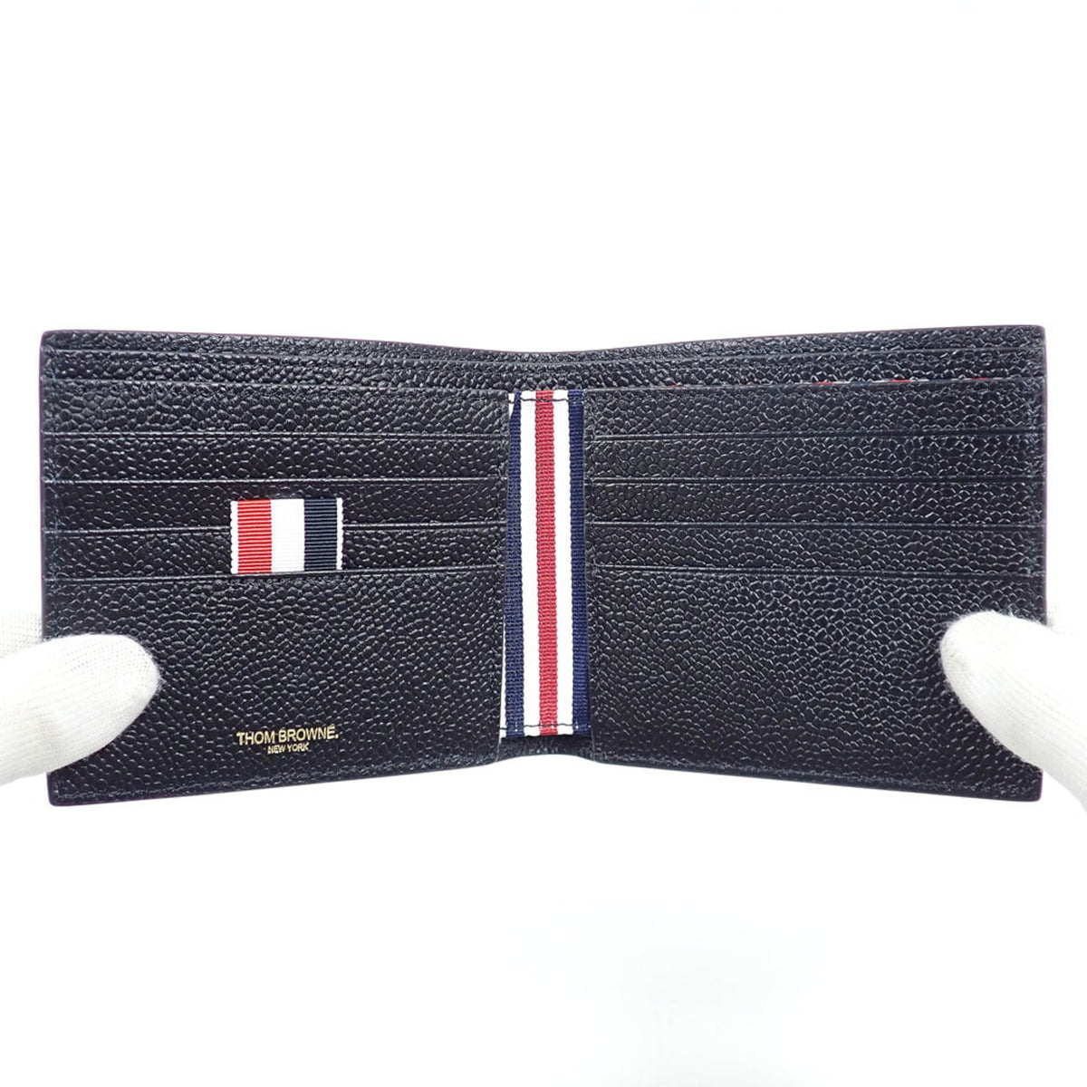 Thom Browne Black Leather Wallet (Bi-Fold) (Pre-Owned)