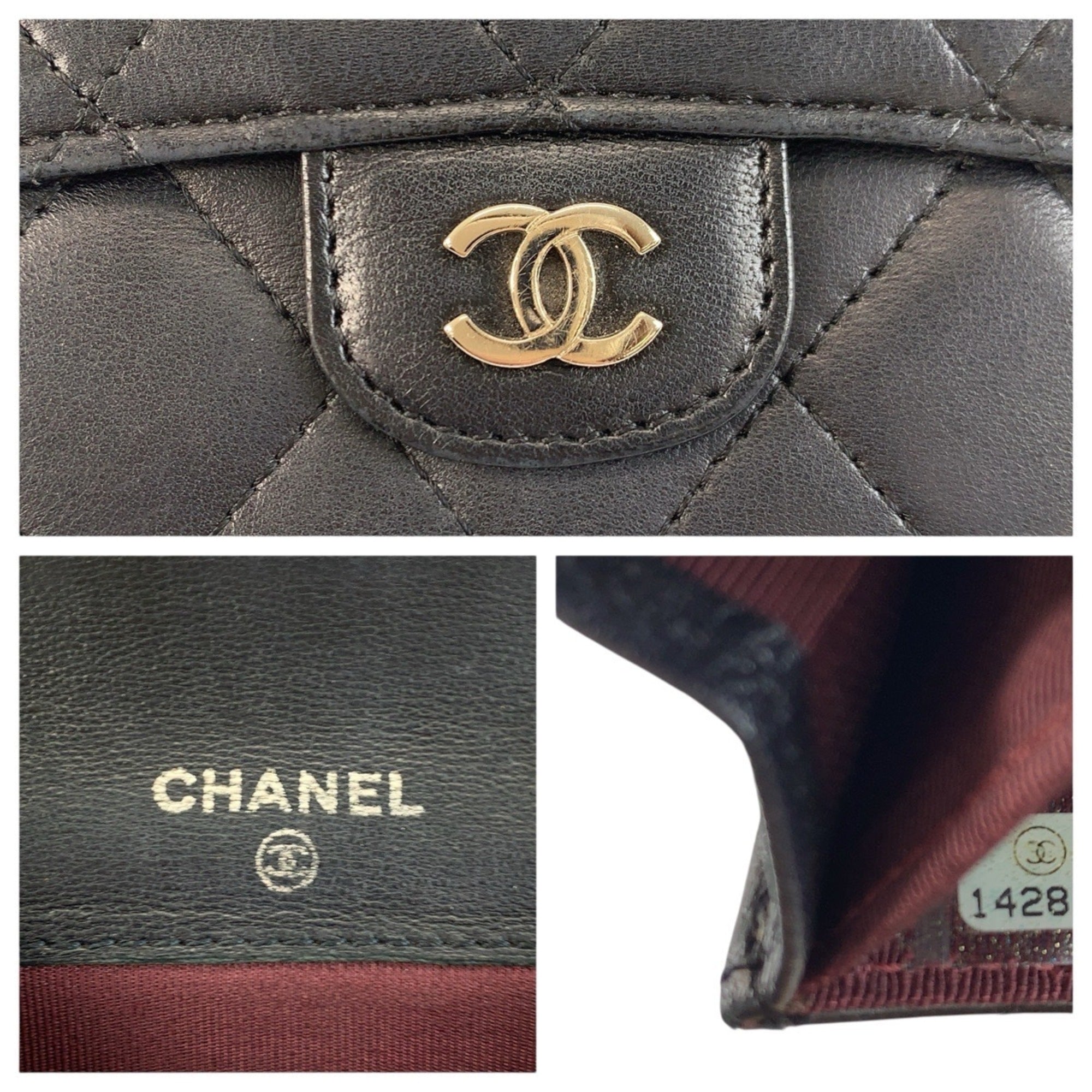 Chanel Black Leather Coin Purse/Coin Case (Pre-Owned)