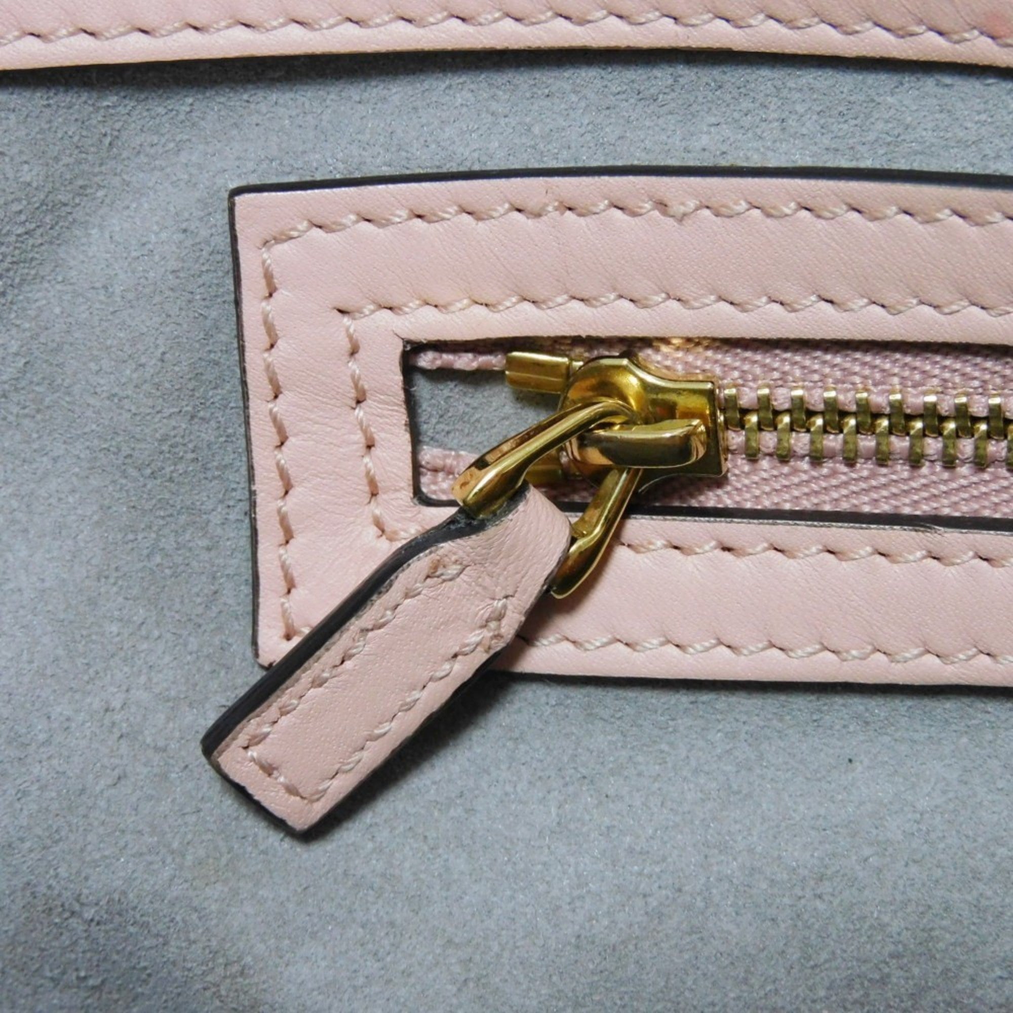 Gucci Light Pink Bamboo Leather Handbag (Pre-Owned)
