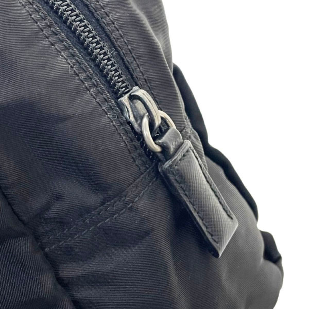 Prada Black Nero Nylon Leather Pouch (Pre-Owned)
