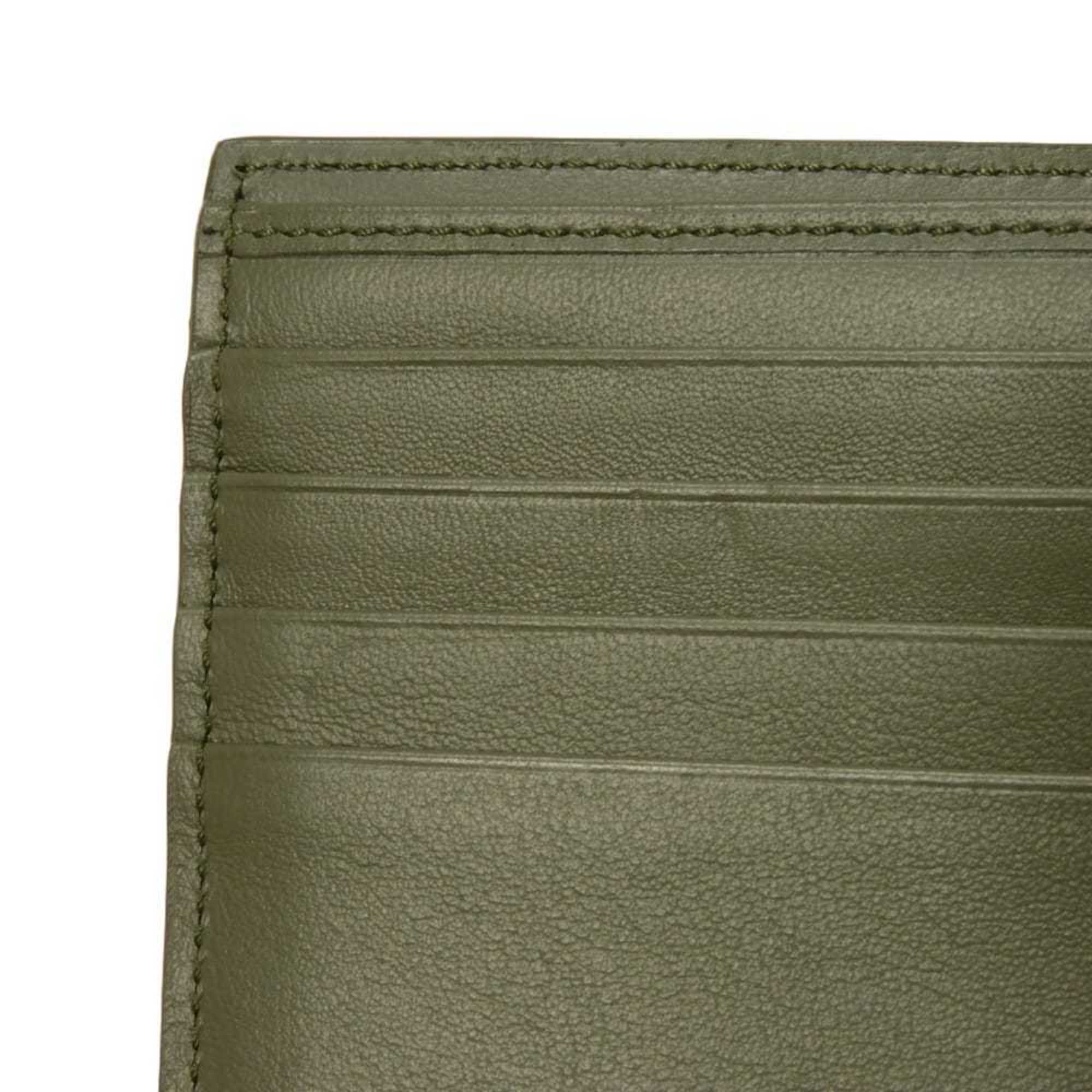 Christian Dior Khaki Leather Wallet (Bi-Fold) (Pre-Owned)