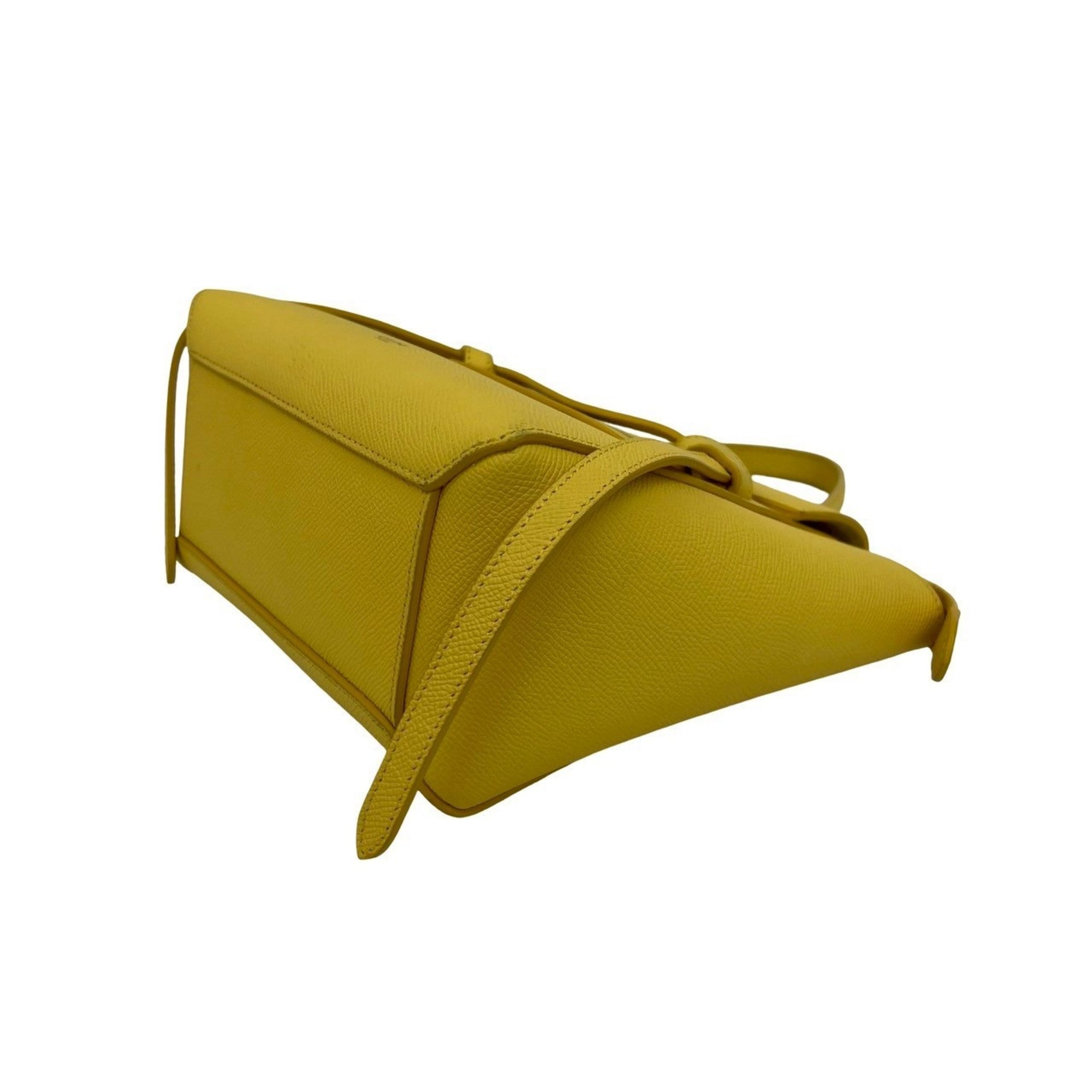 Celine Yellow Leather Handbag Shoulder Bag Tote Bag (Pre-Owned)