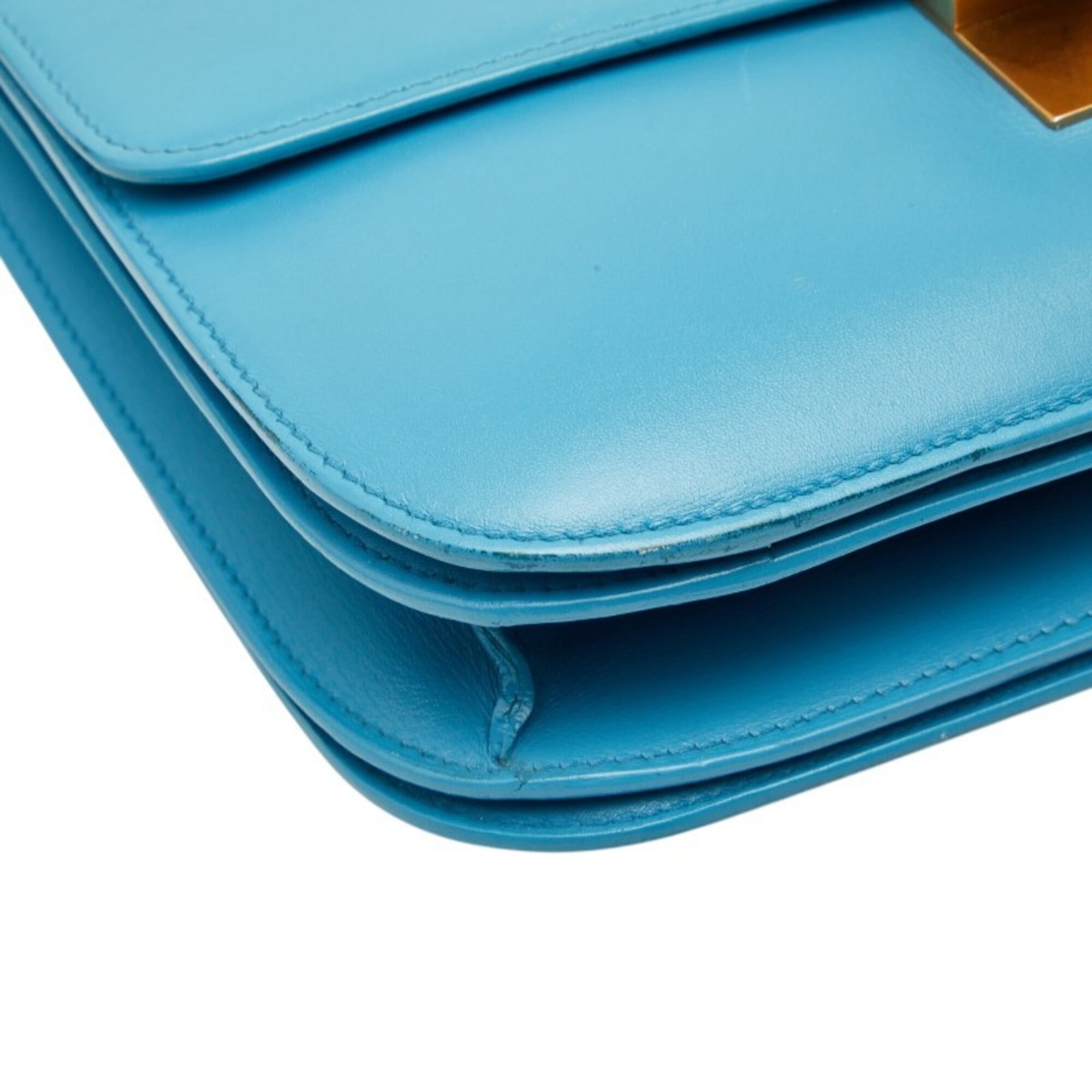 Celine Light Blue Leather Shoulder Bag (Pre-Owned)