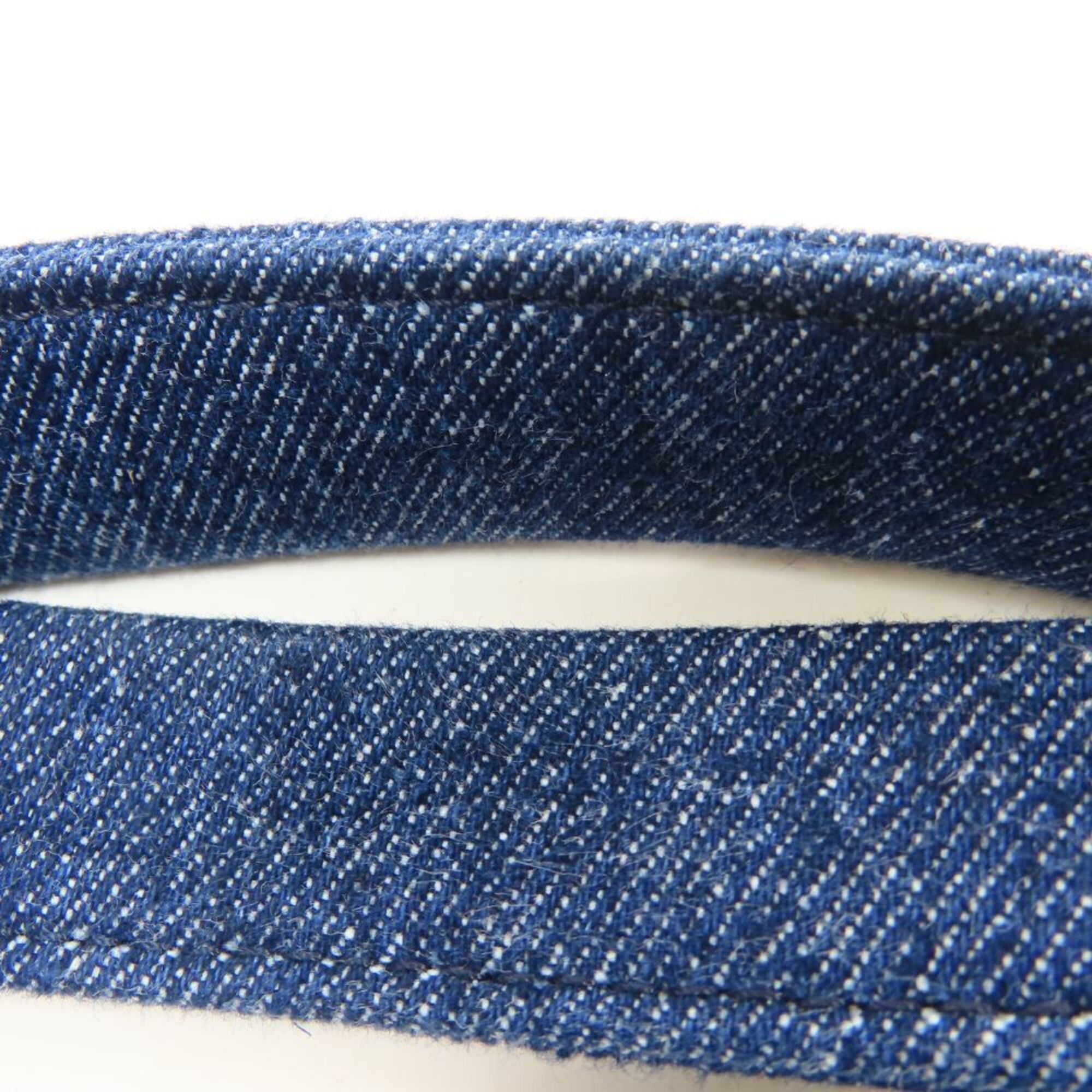 Chloé Blue White Cotton Denim Leather Tote Bag (Pre-Owned)