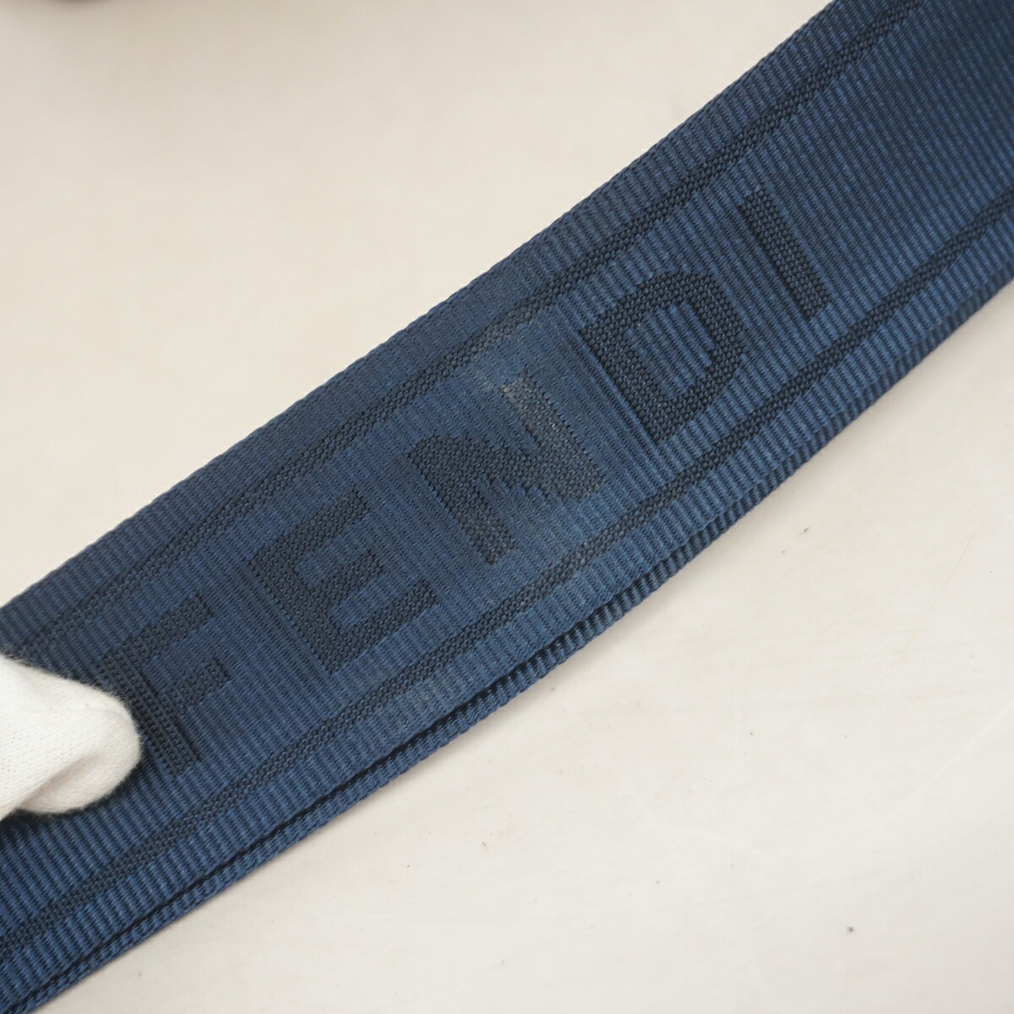 Fendi Khaki Navy Pvc Leather Shoulder Bag (Pre-Owned)