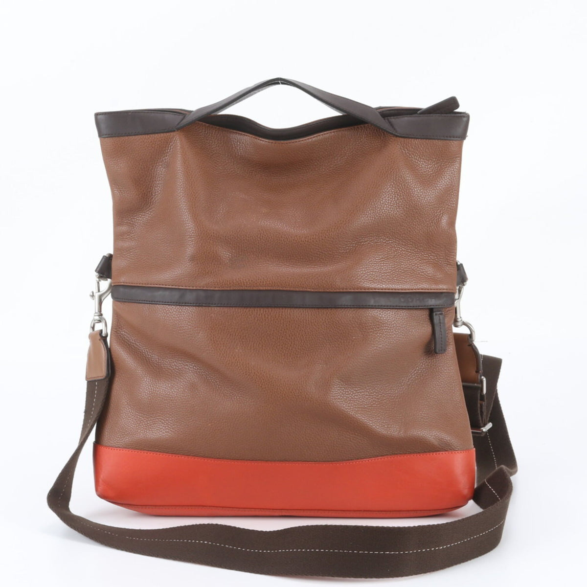 Coach Brown Leather Messenger Bag Shoulder Bag Tote Bag (Pre-Owned)