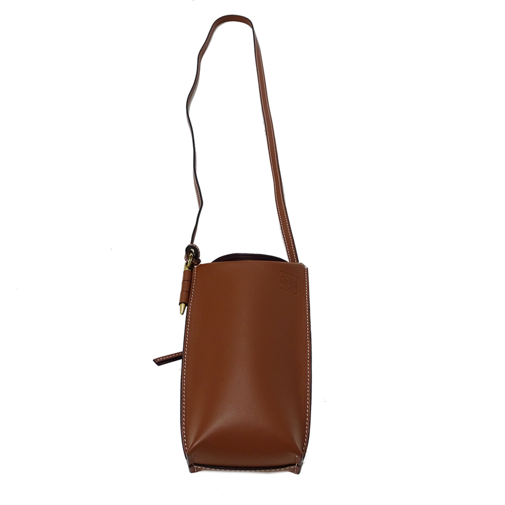 Loewe Brown Leather Handbag Shoulder Bag (Pre-Owned)