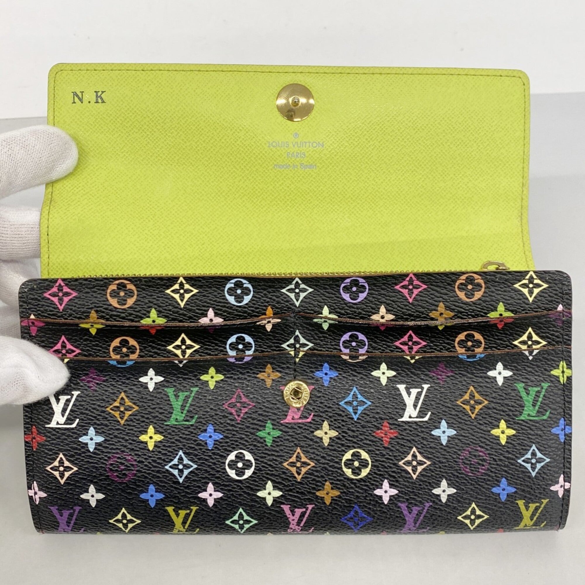 Louis Vuitton Noir Pistache Long Wallet (Bi-Fold) (Pre-Owned)
