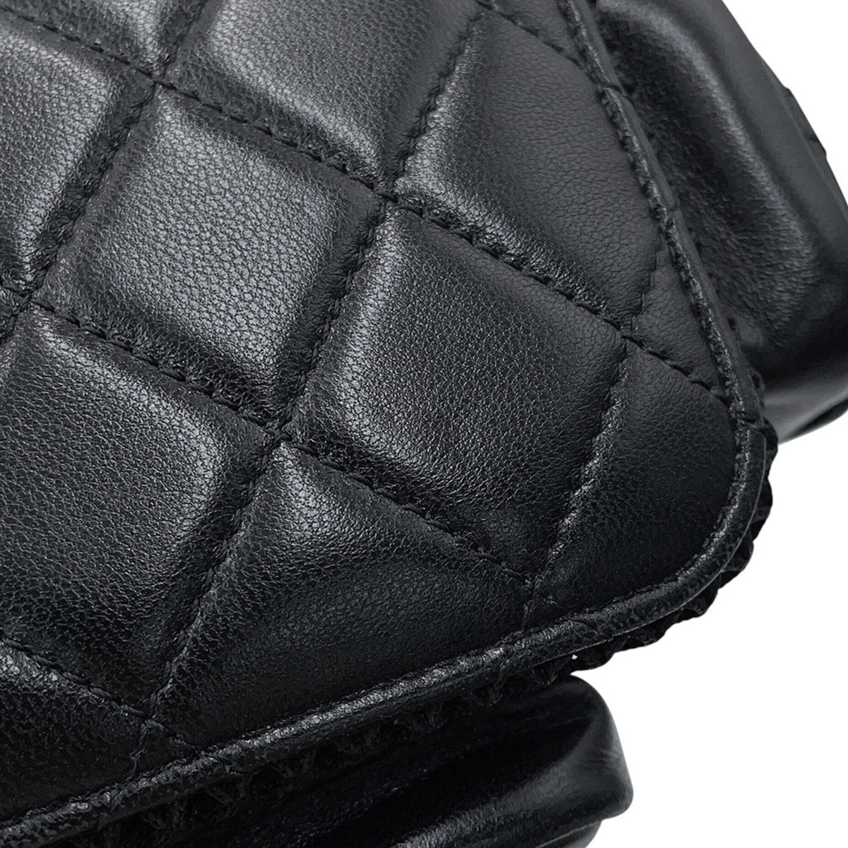 Chanel Matelasse Black Mesh Leather Backpack (Pre-Owned)