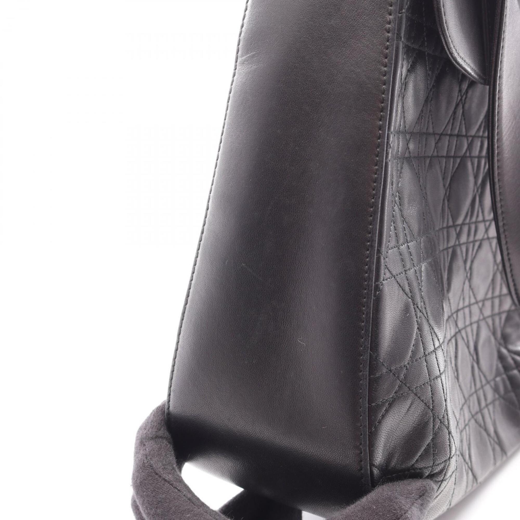 Christian Dior Black Leather Handbag Shoulder Bag (Pre-Owned)