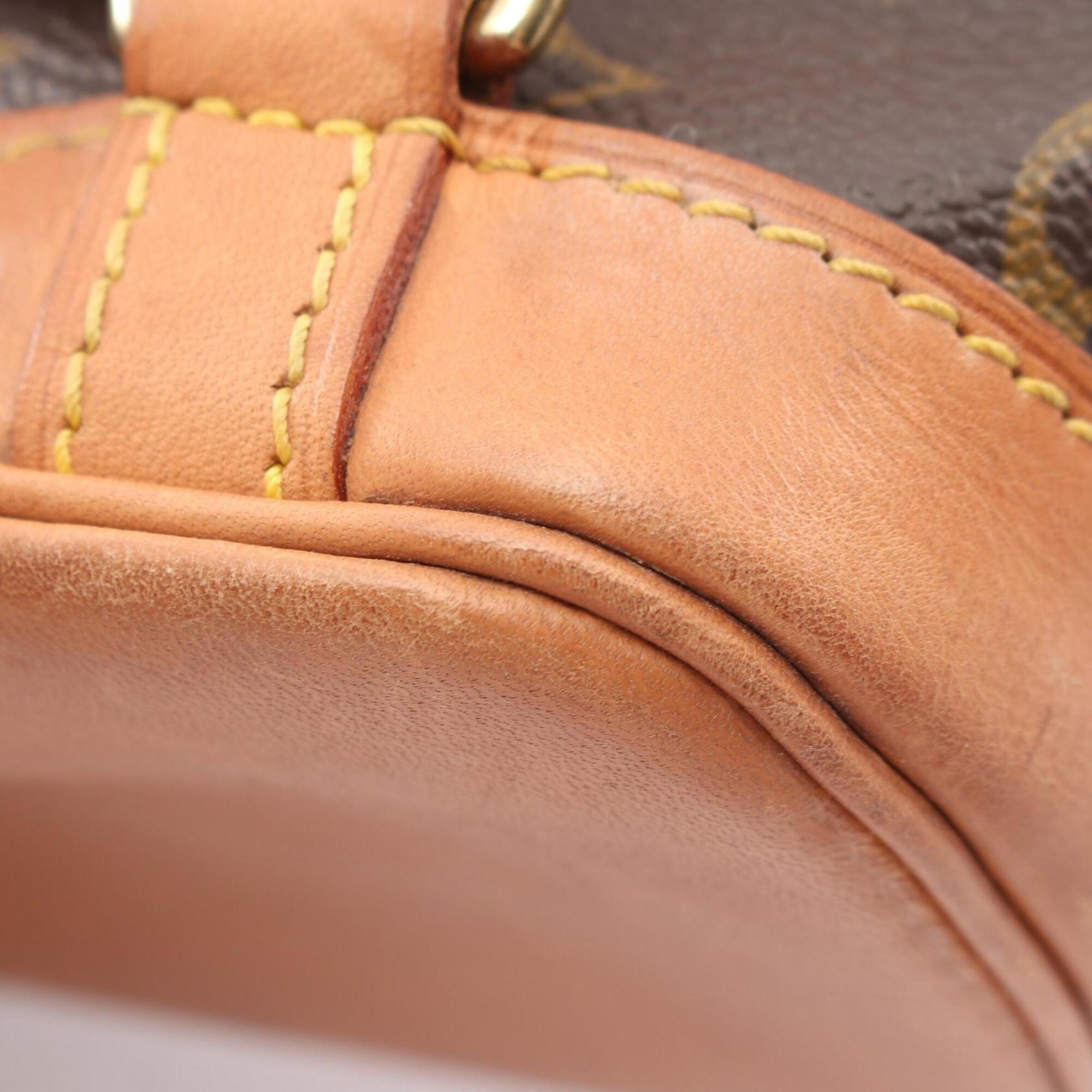 Louis Vuitton Brown Coated Canvas Leather Backpack Handbag (Pre-Owned)