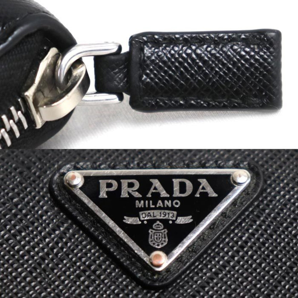 Prada Black Leather Coin Purse/Coin Case (Pre-Owned)