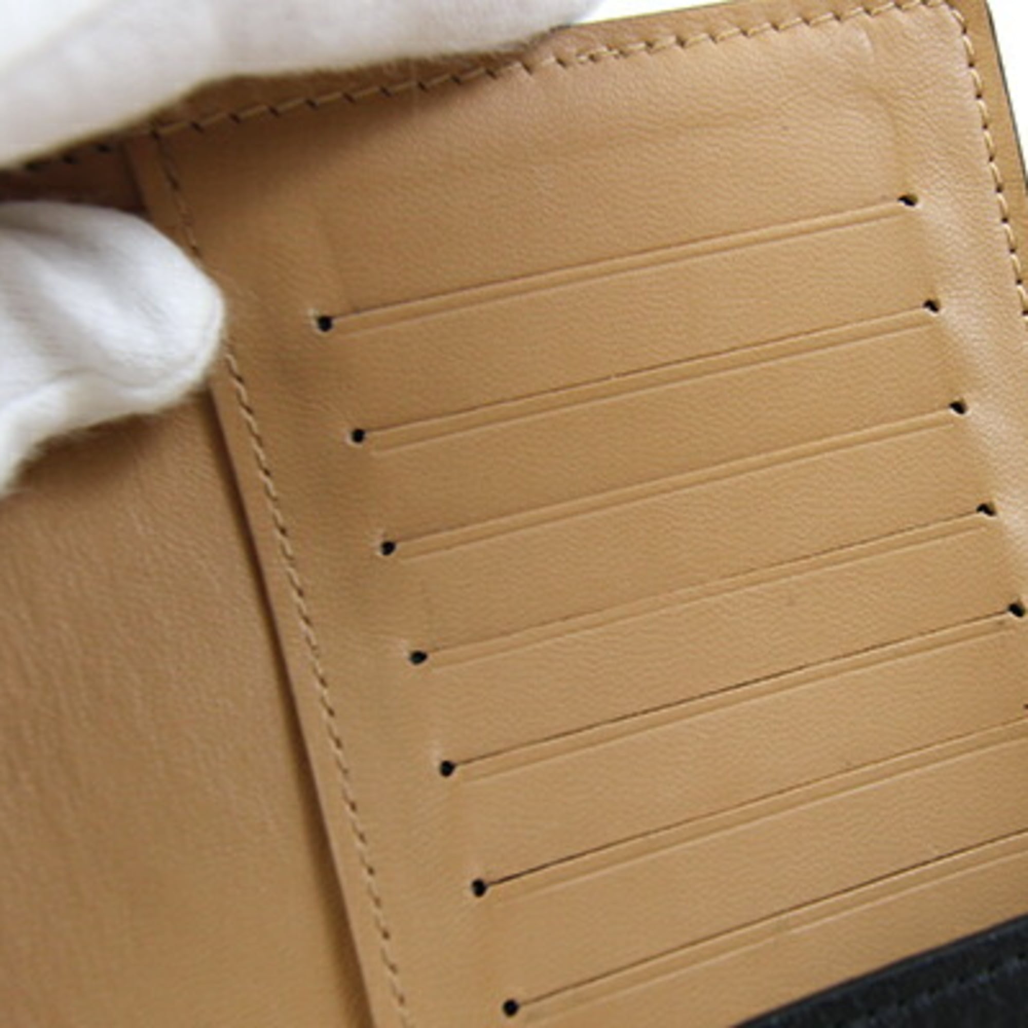 Louis Vuitton Noir Leather Long Wallet (Bi-Fold) (Pre-Owned)