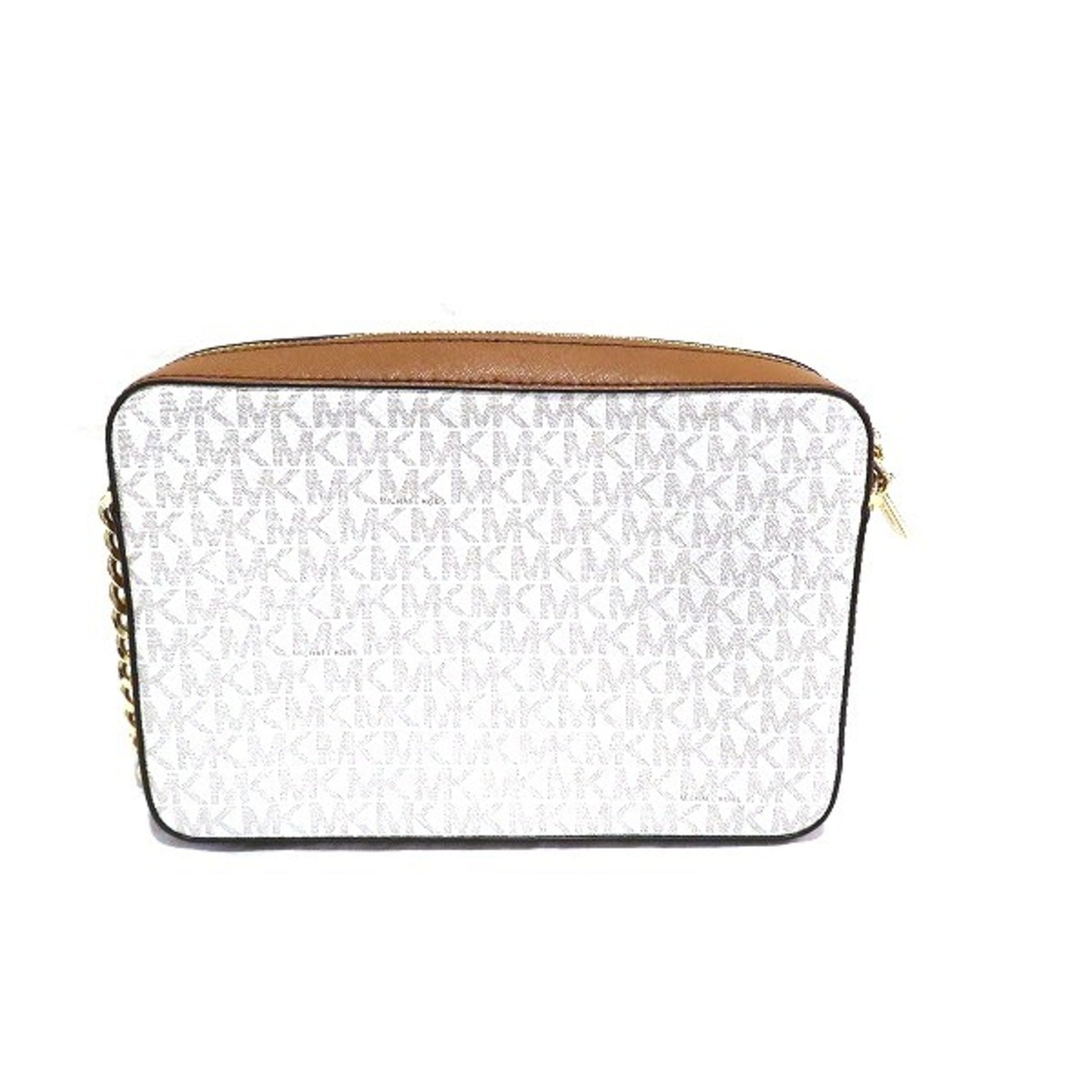 Michael Kors Brown White Pvc Shoulder Bag (Pre-Owned)