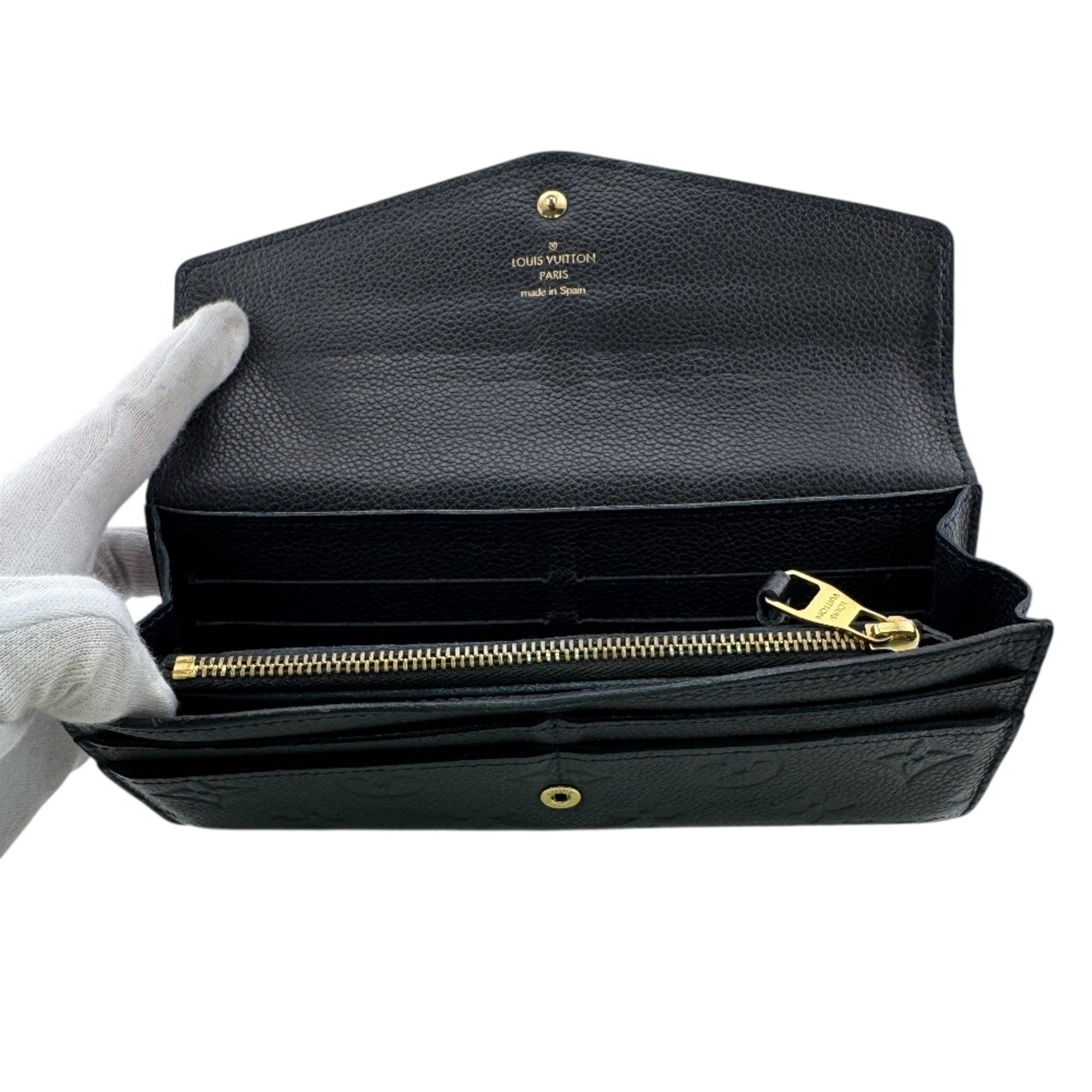Louis Vuitton Monogram Empreinte Black Noir Leather Long Wallet (Bi-Fold) (Pre-Owned)